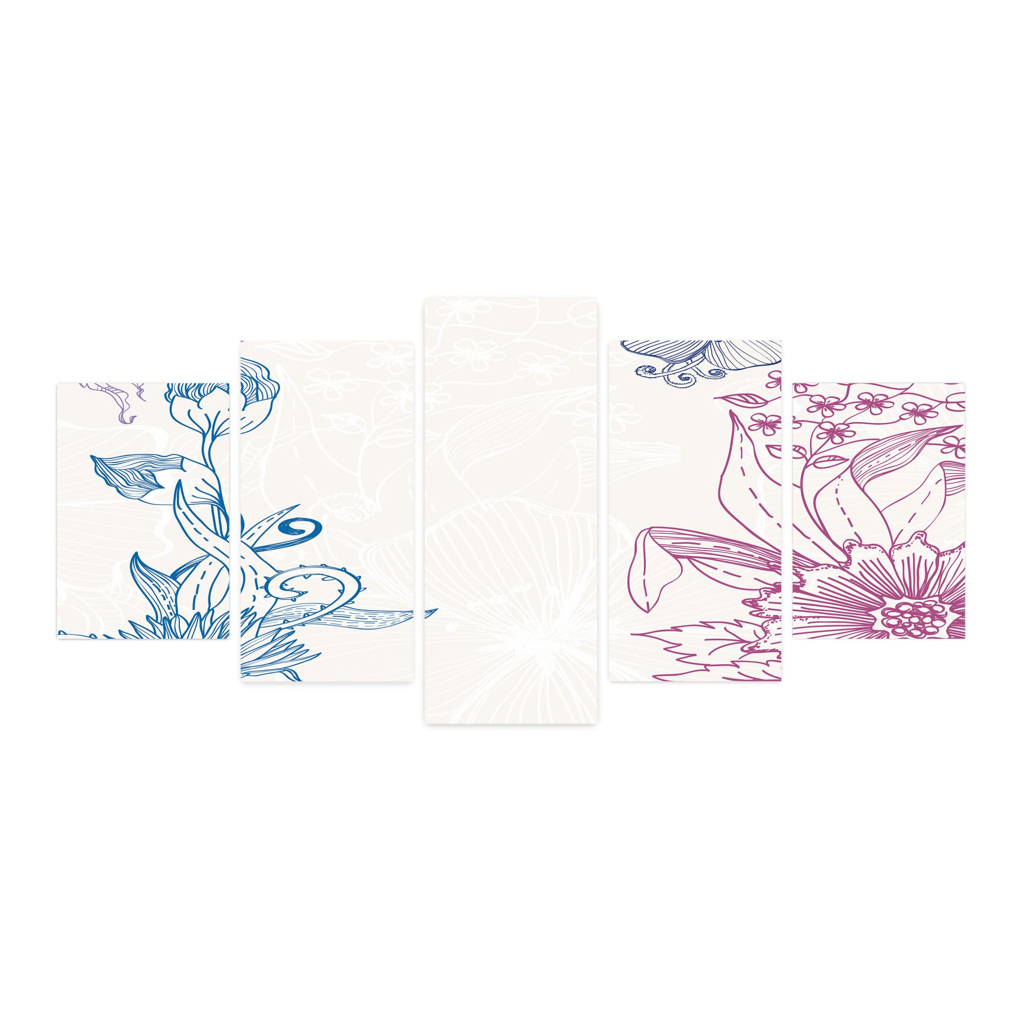 Ambesonne Floral 5-Panel Acrylic Glass Wall Art - 60