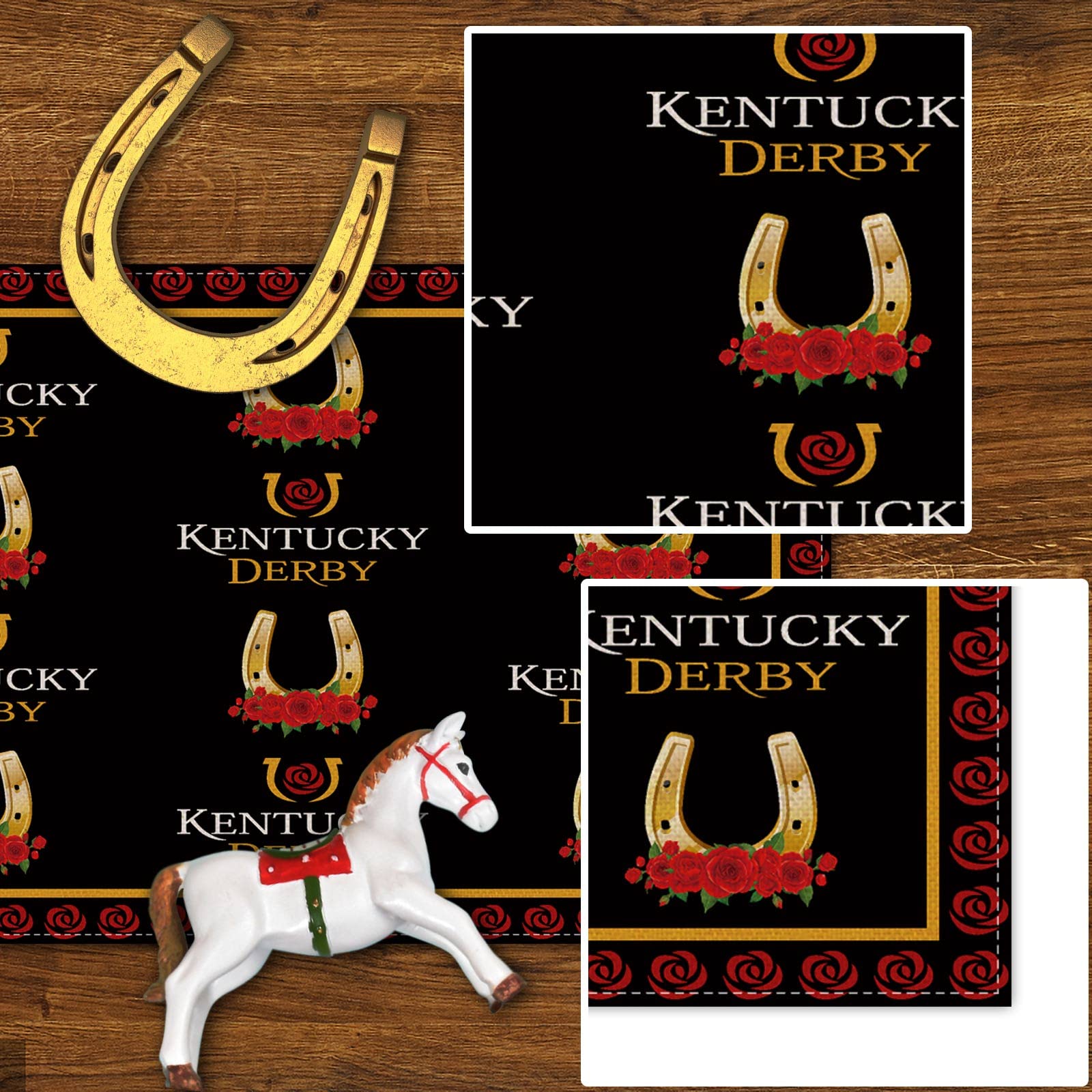 Premium Linen Kentucky Derby Table Runner - 13x72 Inch Jockey Run for The Roses Horse Racing Decor for Dining Room, Party & Special Events - Elegant Home Decoration for Derby Day & Equestrian Theme Parties