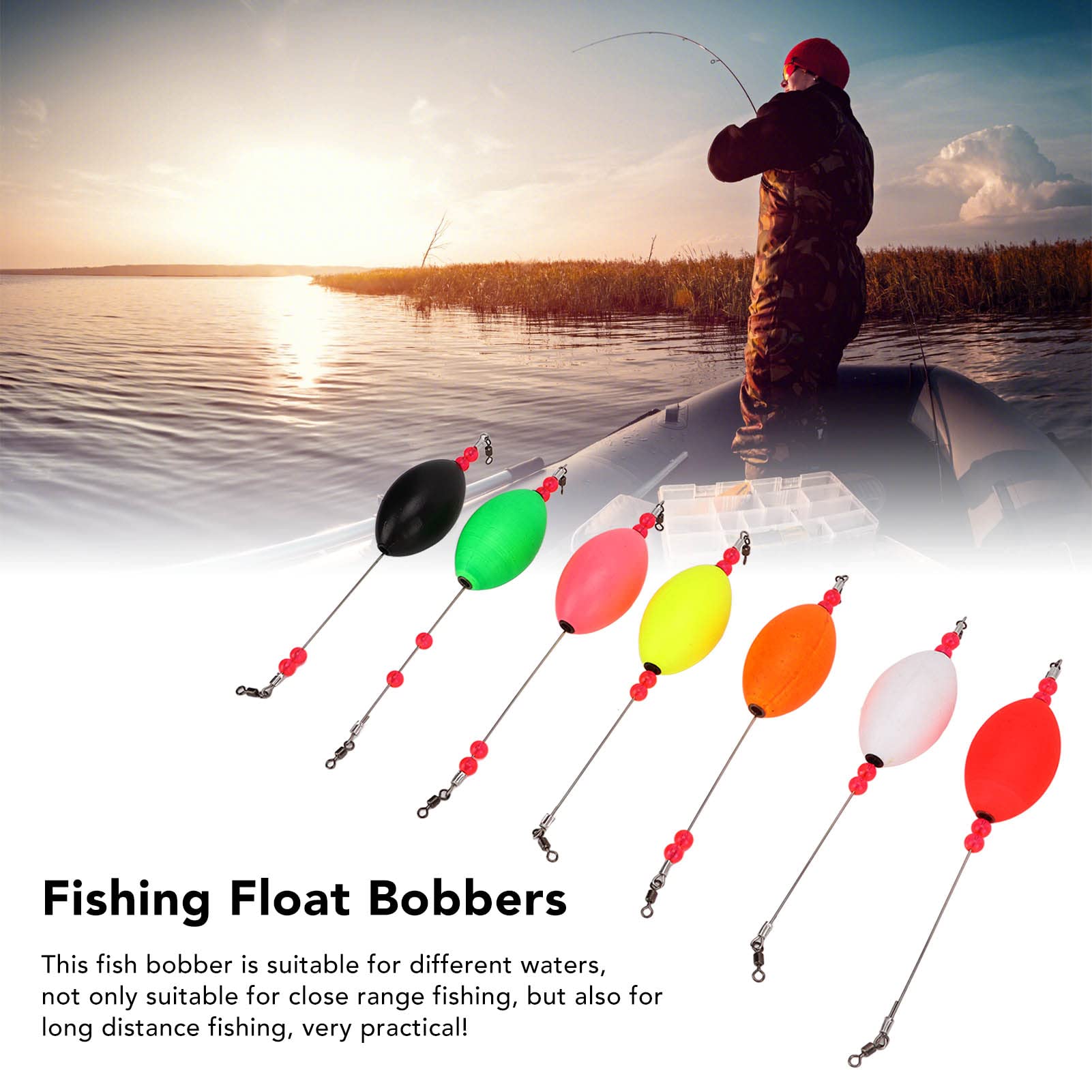 **SUNGOOYUE 7Pcs Sensitive Lightweight Fishing Floats - Bright Color Anti-Collision Bobbers for Long Distance Sea Fishing - Perfect for Saltwater, Freshwater, and Surf Fishing**