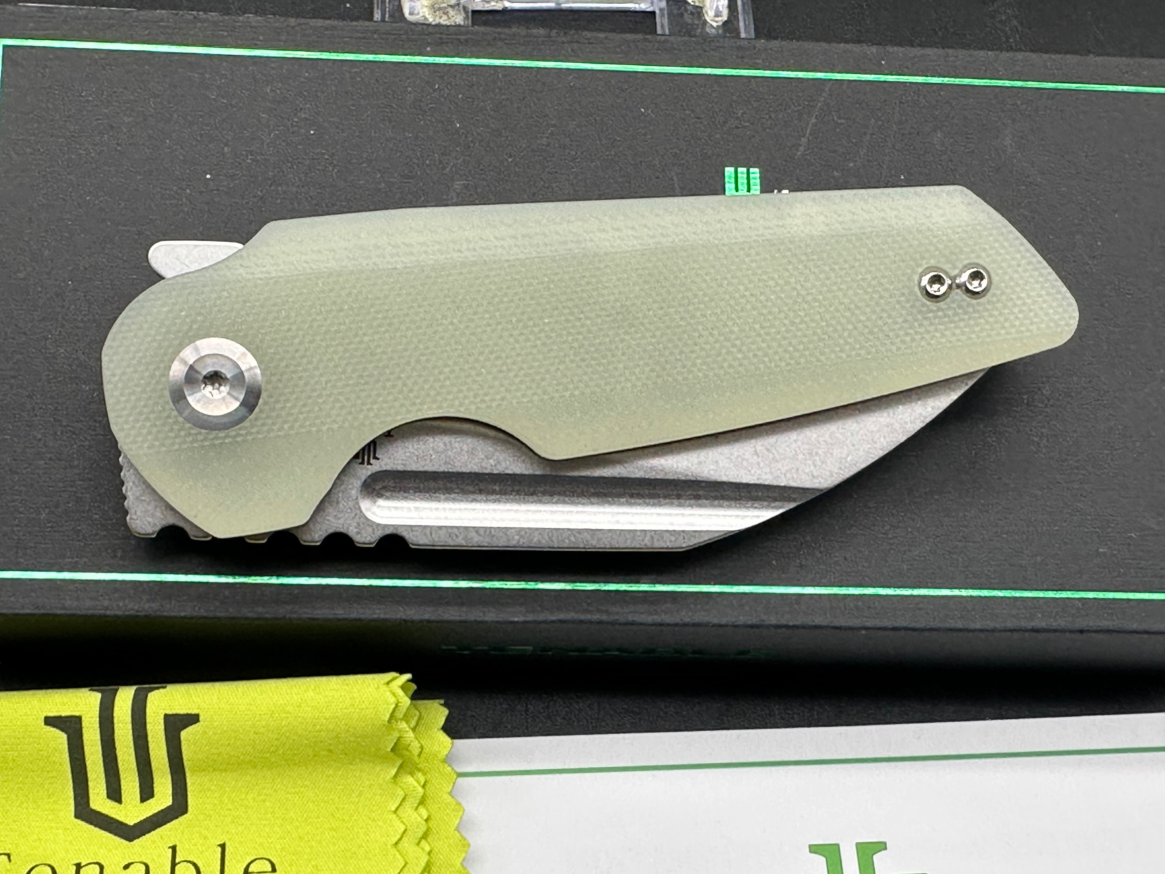Premium TENABLE RAFE L Folding Knife - Jade G10 Handle, 14C28N Steel Plain Edge Blade - EDC, Camping, Survival & Outdoor Activities