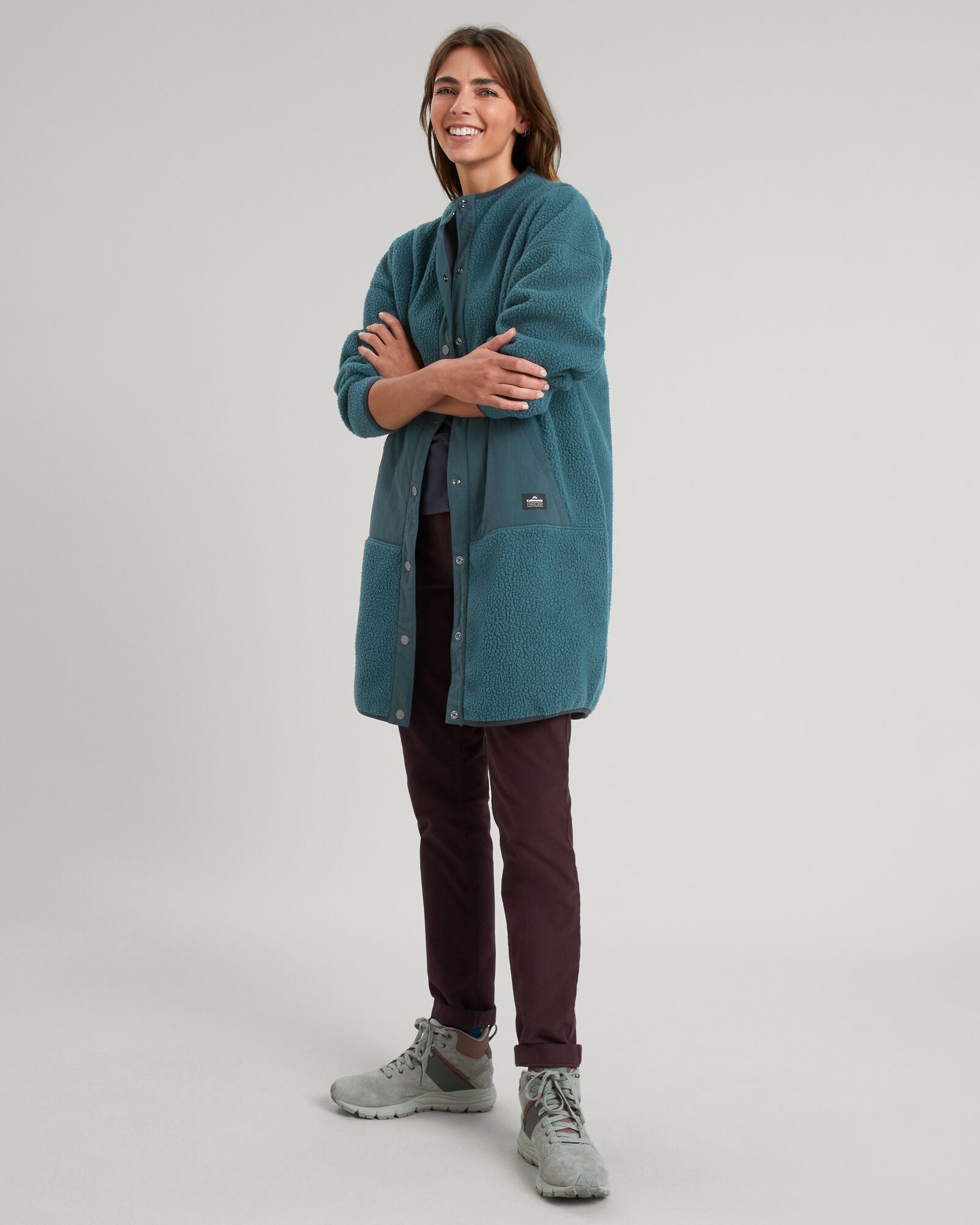 Co Z High Pile Women's Longline Hoodie - Deep Lagoon Color | Soft Fleece Pullover for Winter Warmth & Casual Outfits | Perfect for Lounging, Running Errands & Outdoor Activities