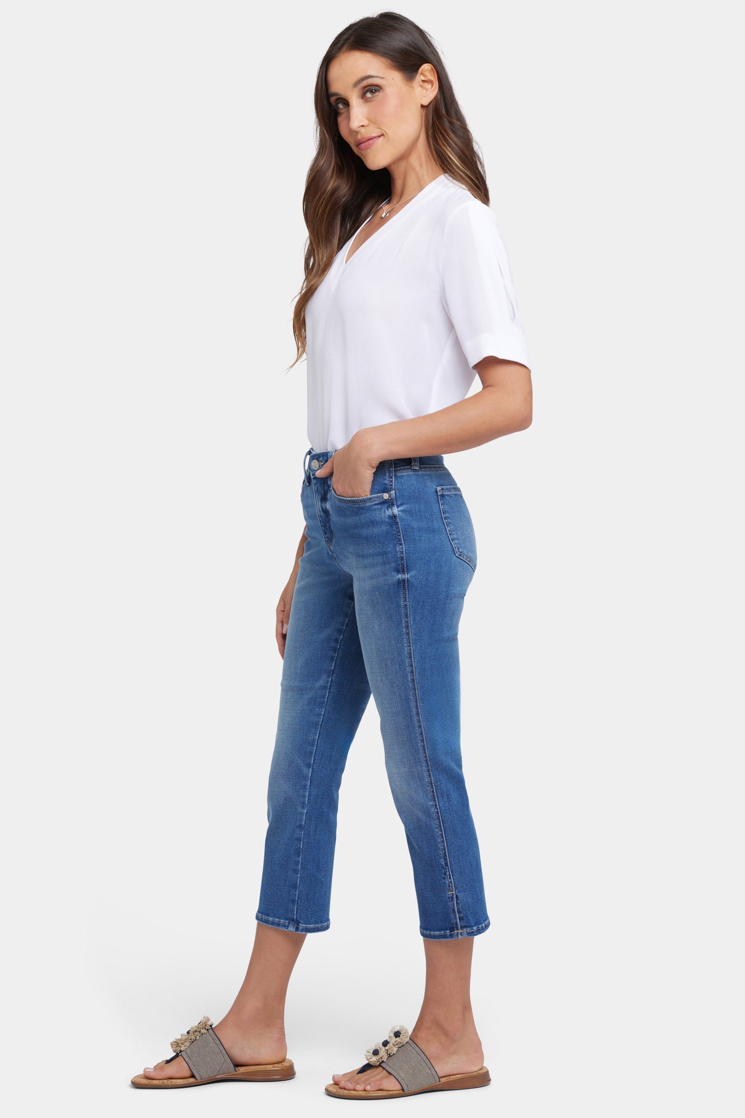 Chloe Capri Jeans for Women | High Waist Stretch Denim Pants | Picasso Lake Wash | Casual & Comfortable | Perfect for Spring & Summer Outings