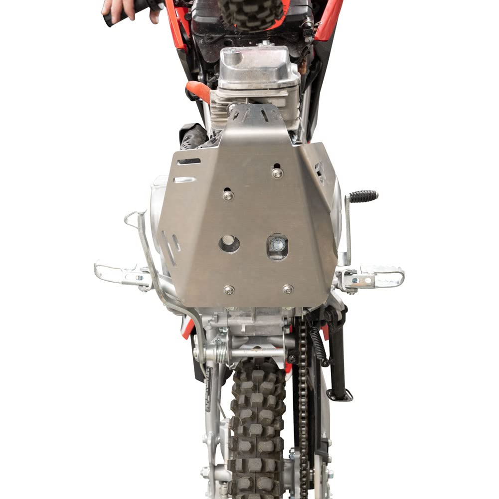 Tusk Aluminum Skid Plate for Honda CRF110F (2019-2025) | Heavy-Duty Underbody Protection | Silver Finish | Perfect for Off-Road & Trail Riding