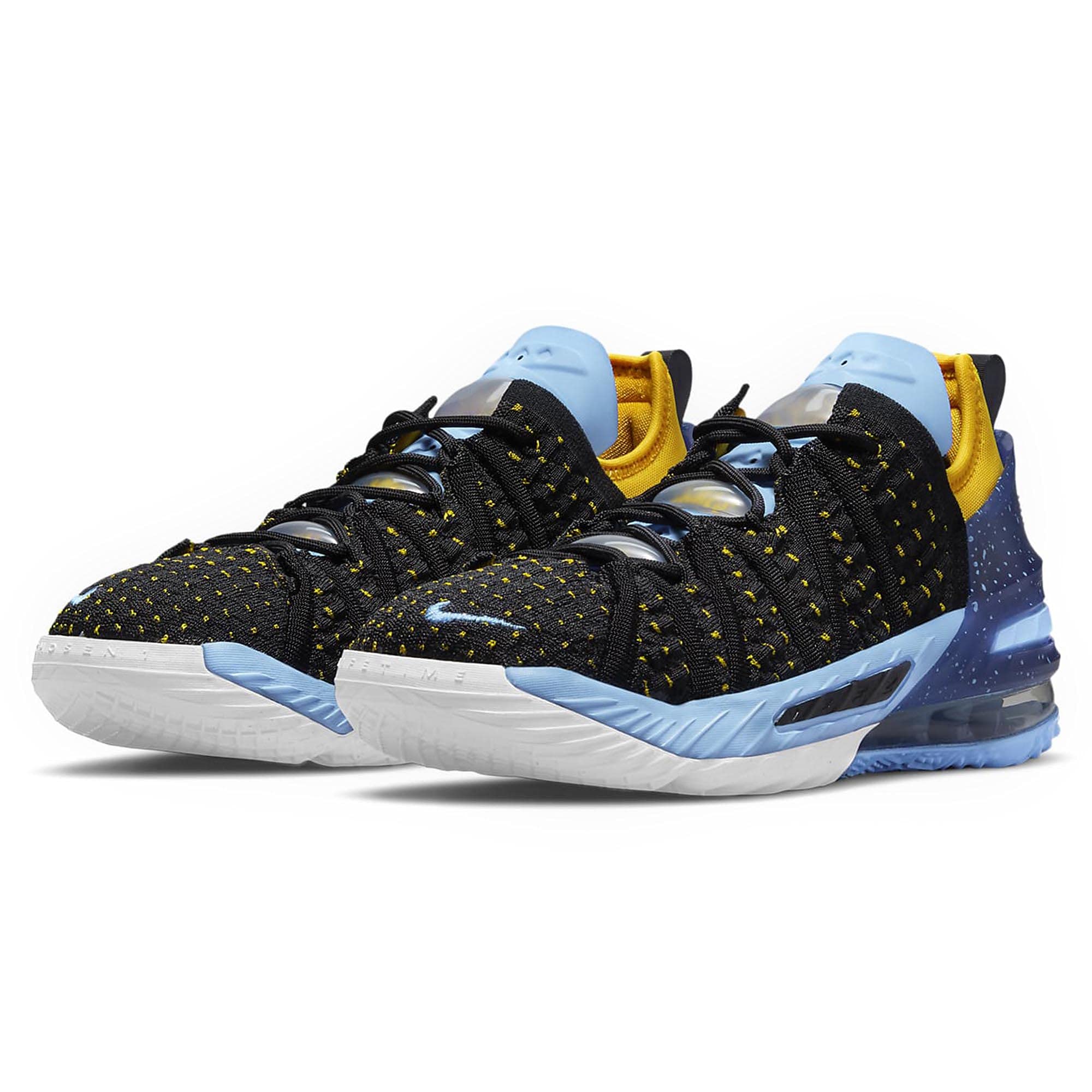 Nike Lebron XVIII Basketball Shoes for Boys - Big Kid Size 5.5 M in Black/University Gold/Coast/Concord - Perfect for School, Training & Court Performance