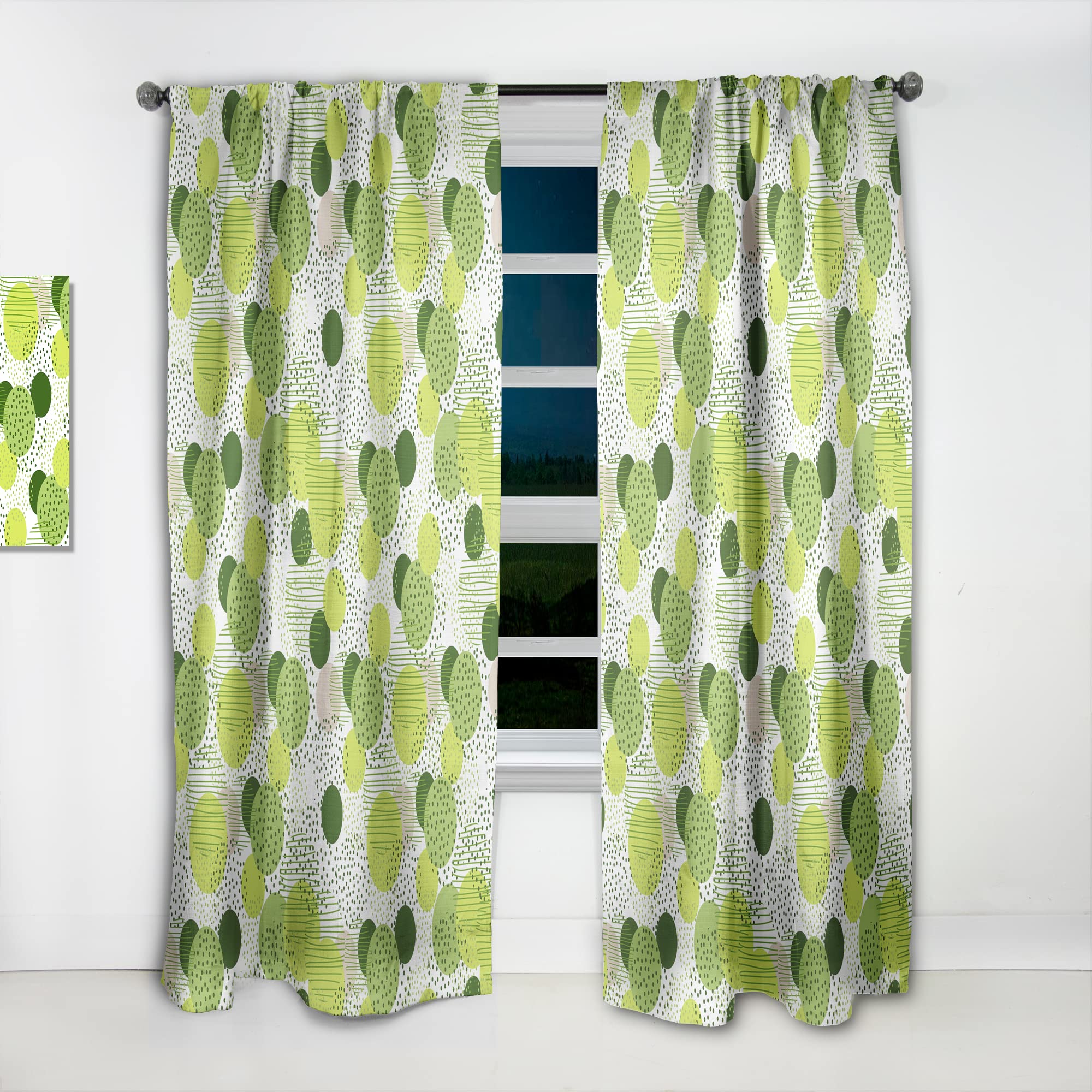 DesignQ Circular Abstract Retro Geometric Thermal Insulated Curtains - Single Panel 52x90 Inches - Blackout Drapes for Bedroom & Living Room - Perfect for Modern Home Decor & Sun Protection