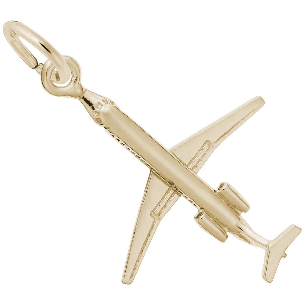 Airplane Charm Pendant - Sterling Silver & Gold Plated Jewelry for Bracelets & Necklaces - Perfect for Travel Lovers & Aviators