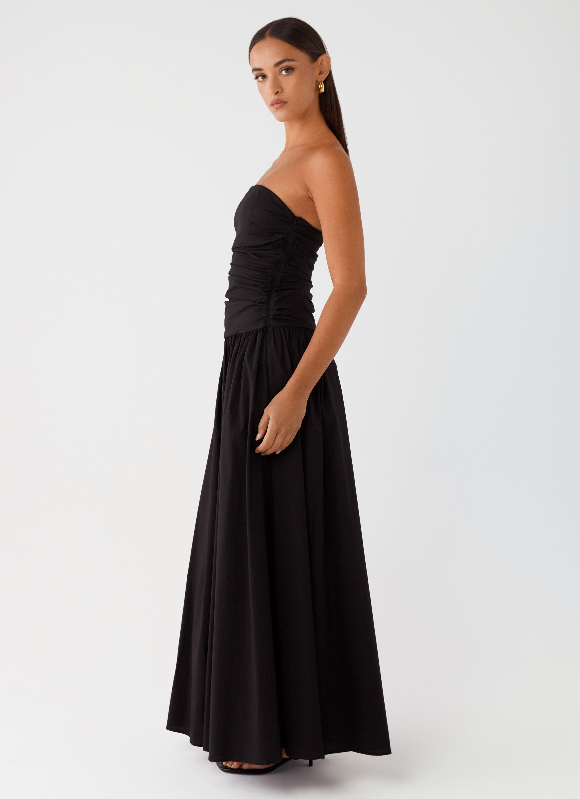 Elegant Black Carmel Maxi Dress for Women - Perfect for Summer, Beach, and Evening Occasions