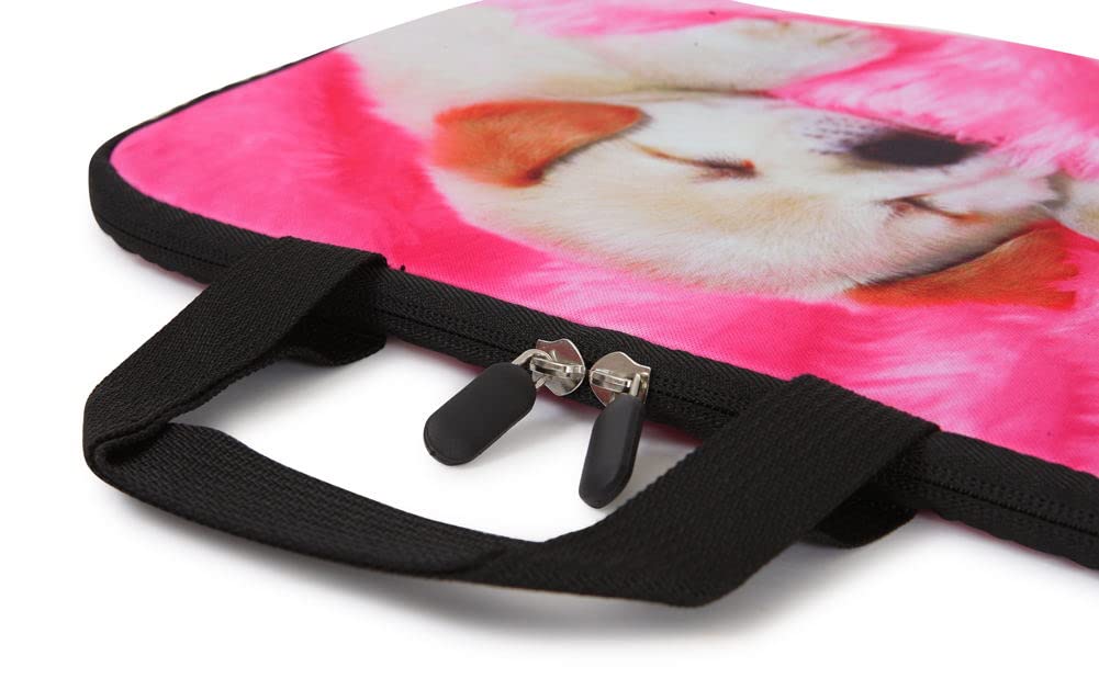 11-12.5 Inch Laptop Sleeve Case for MacBook Air, Chromebook, Ultrabook & Tablets - Cute Dog Design Neoprene Protective Cover for Apple, Samsung, Google, Acer, HP, Dell, Lenovo, Asus - Perfect for School, Office & Travel Use