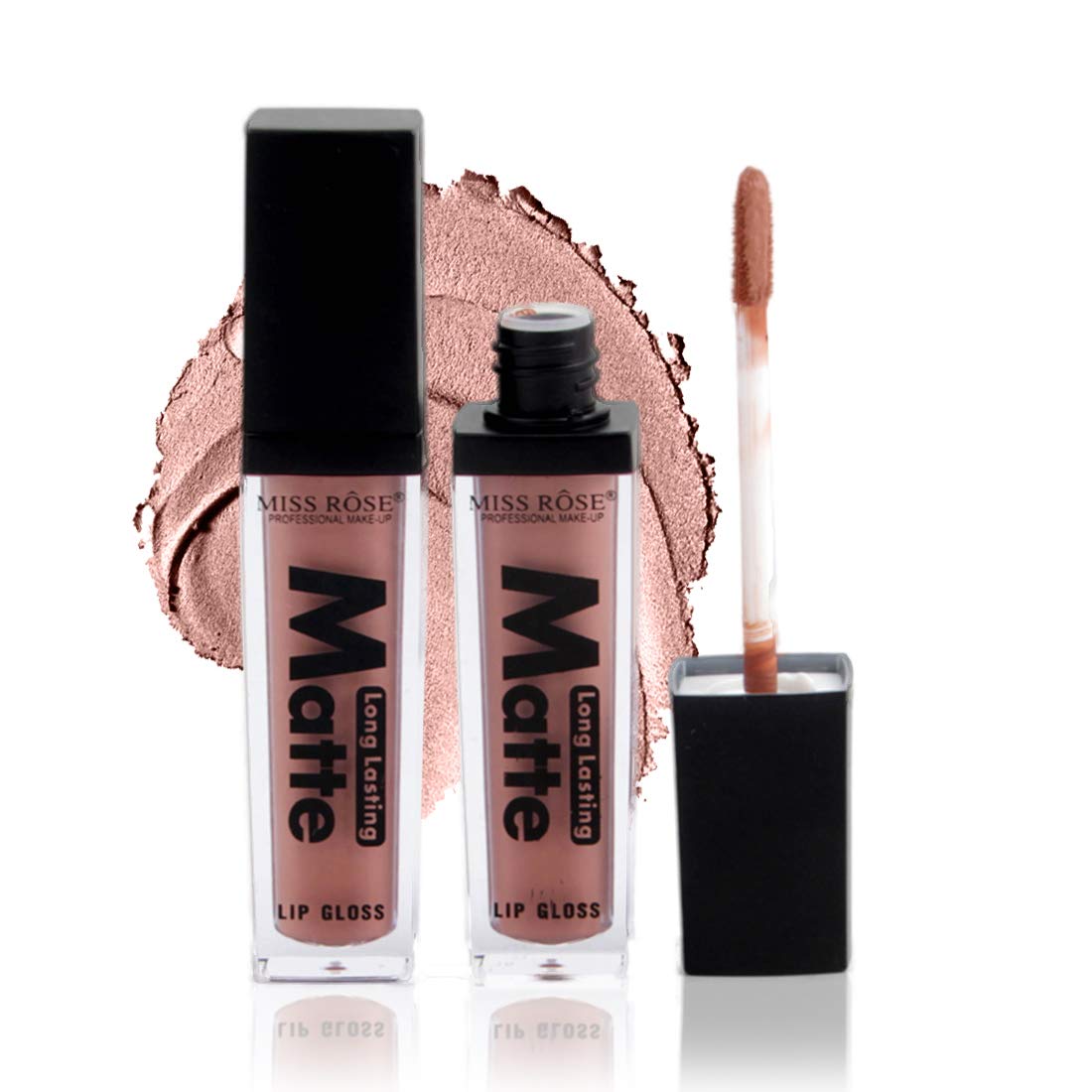 Miss Rose Liquid Smooth Matte Long Lasting Shine Lipgloss - Beige Nude | Hydrating Non-Sticky Formula | Perfect for Everyday Wear & Special Occasions