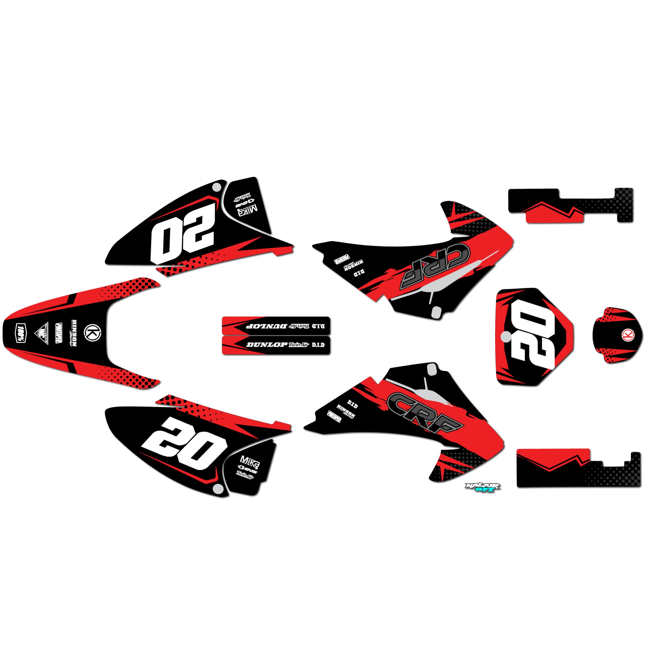 Honda CRF230F (2003-2007) Spear Series Red 21 Mil Dirt Bike Graphics Kit - High-Quality Motorcycle Stickers & Racing Decals for Motocross & Pit Bike Accessories - Perfect for Off-Road Racing & Custom Bike Styling
