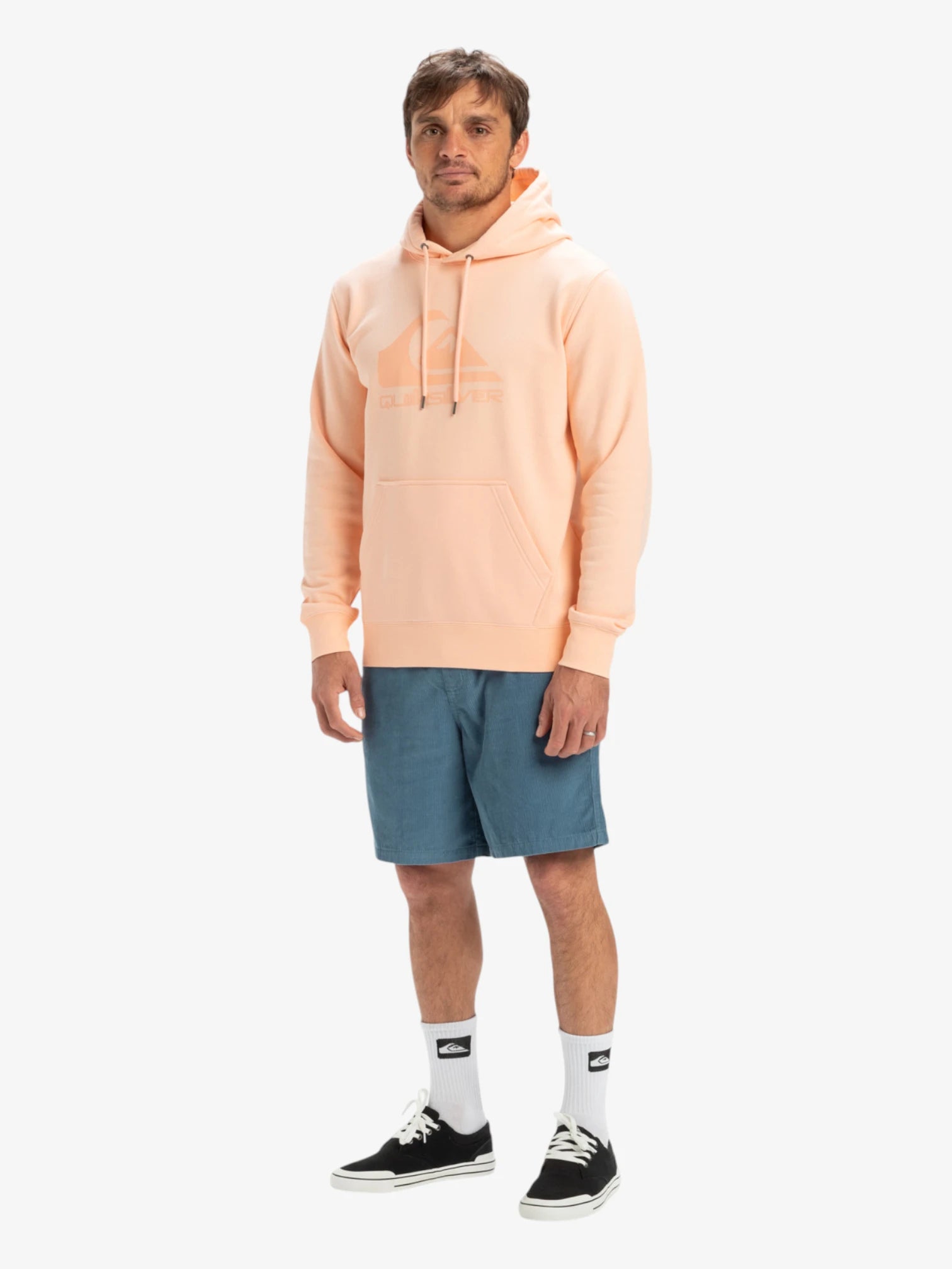 Quiksilver Men's Comp Logo Coral Hoodie - Comfortable & Stylish Pullover for Surfing, Skateboarding & Outdoor Activities