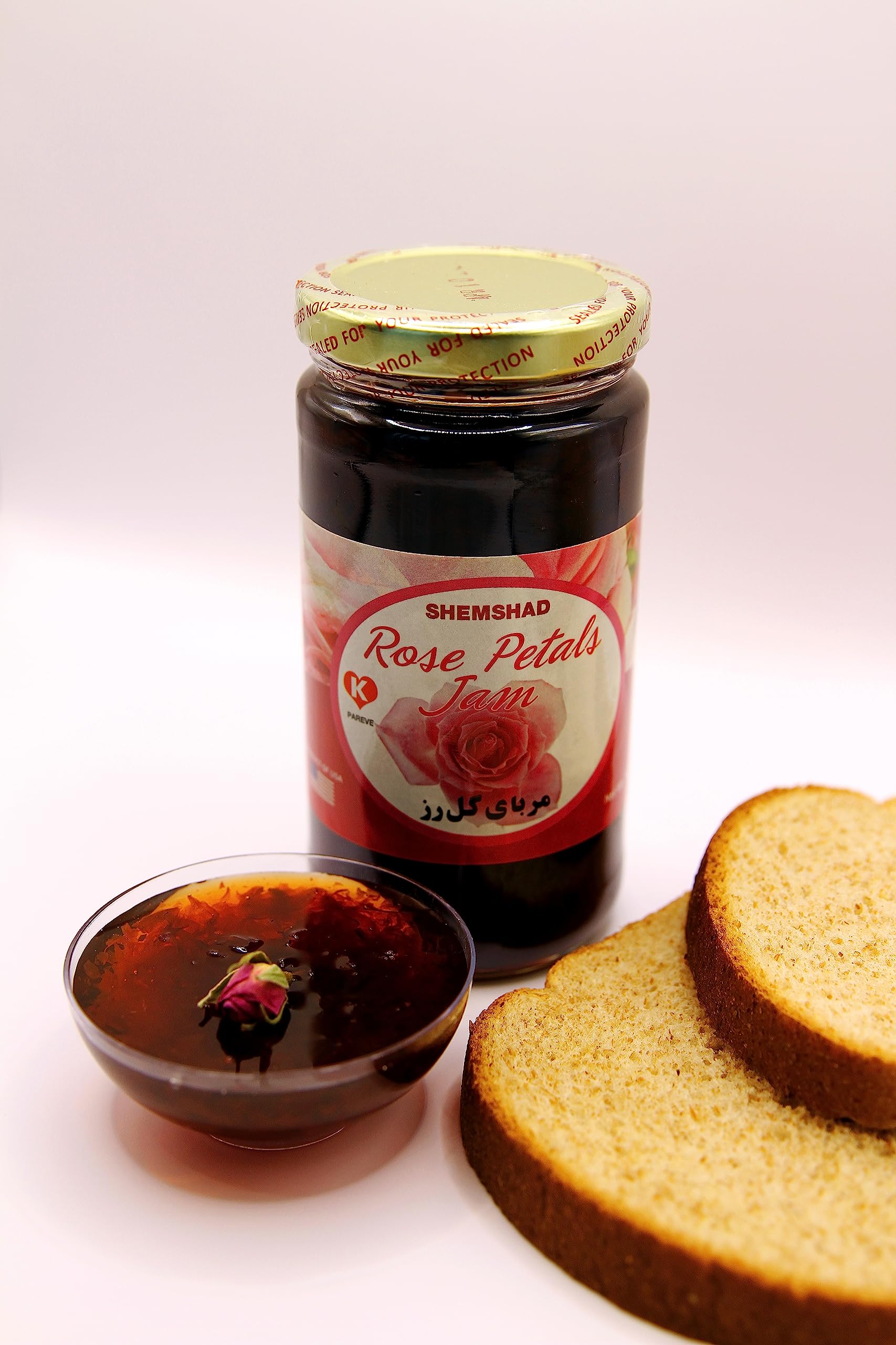SHEMSHAD Rose Petal Jam - Premium Organic Rose Petal Spread - Sweet Floral Preserve for Tea, Toast & Desserts - Perfect for Breakfast, Baking & Gourmet Gifts