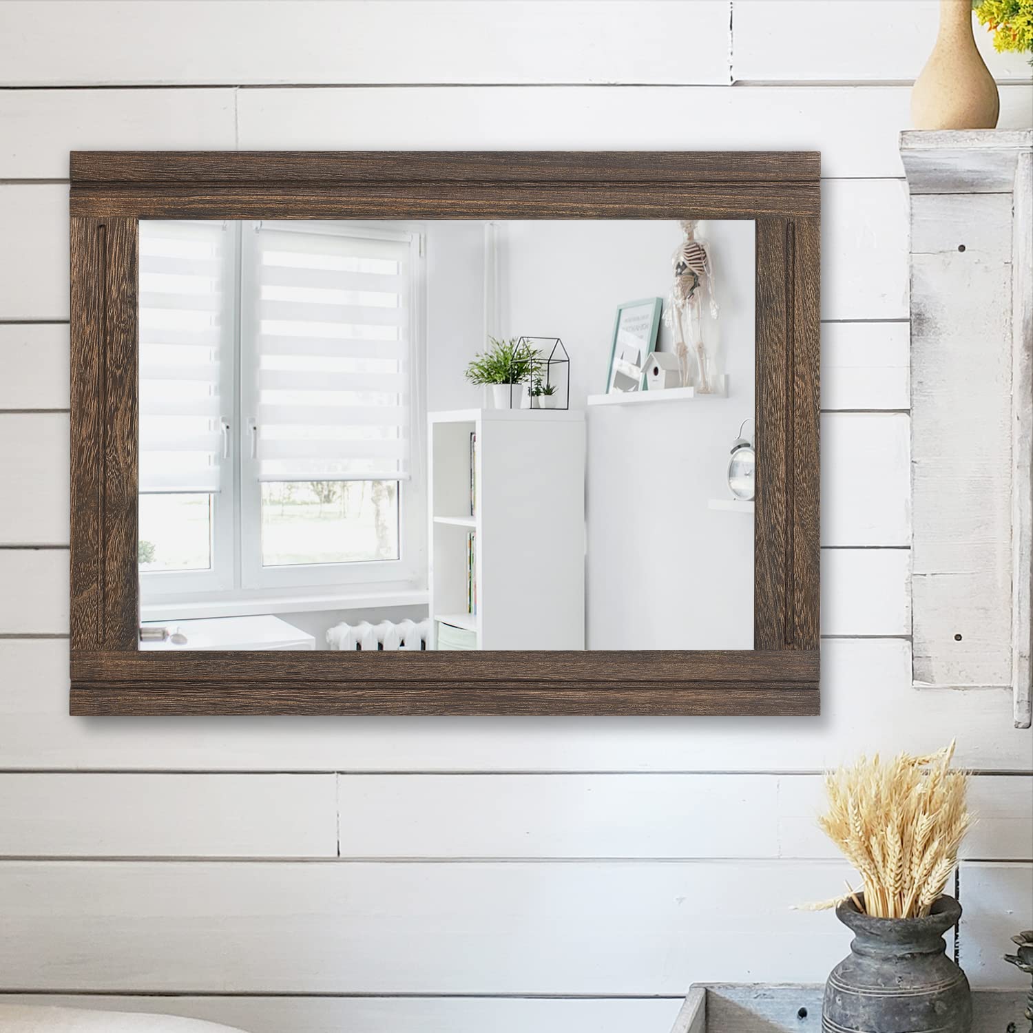 Rustic Wood Mirror Rectangle - 20