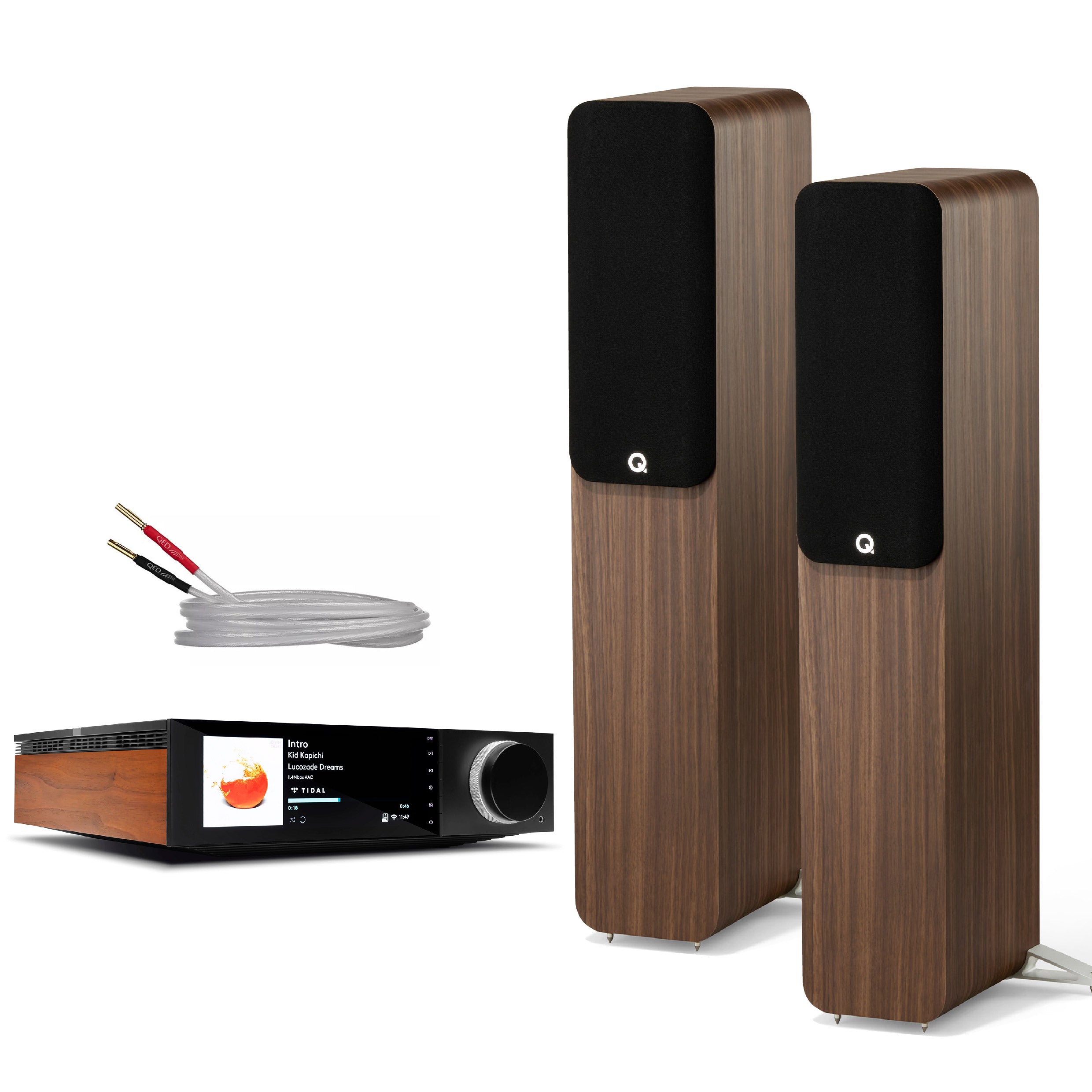 Q Acoustics 5040 Bookshelf Speakers with Amplifier Bundle - Premium HiFi Audio System for Home Theater & Music Listening