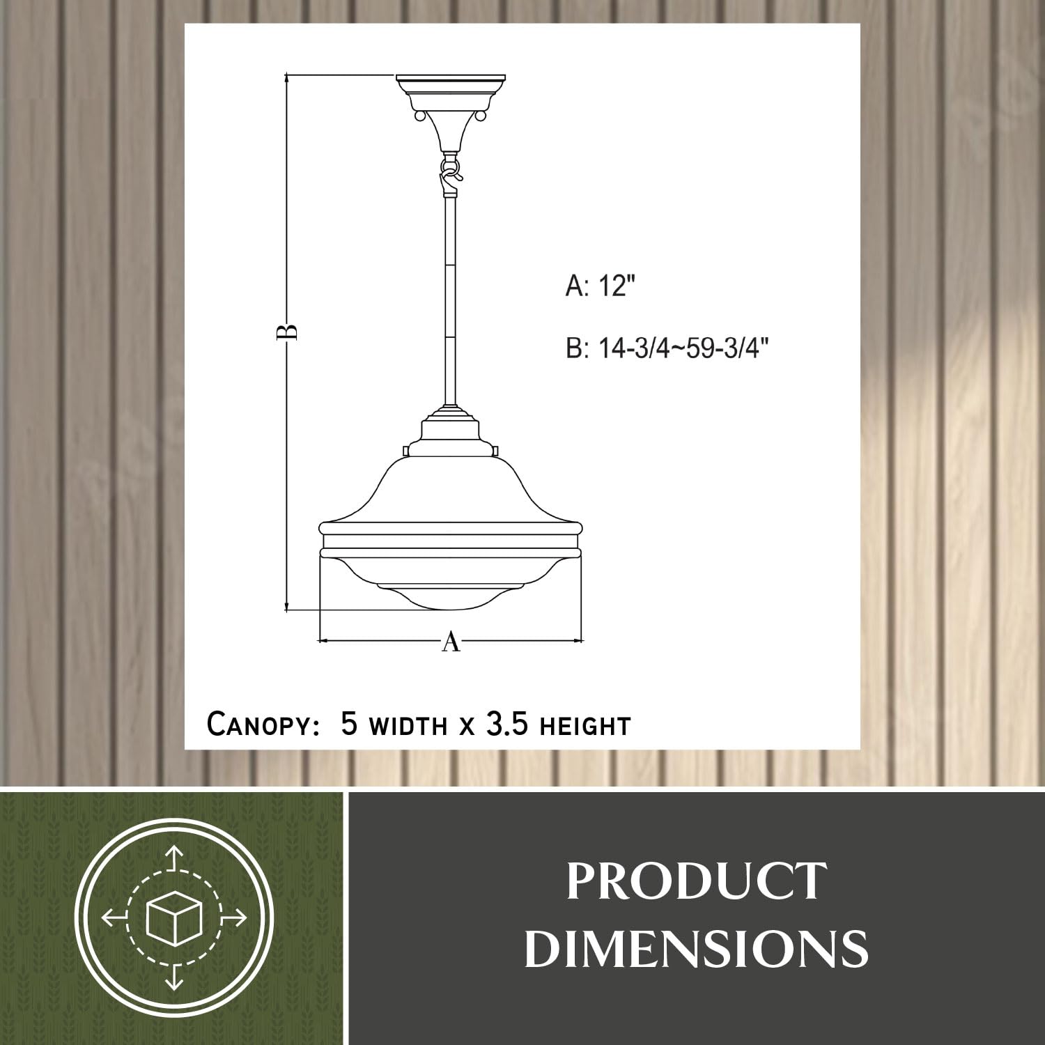 VAXCEL Huntley 1-Light Bronze Farmhouse Pendant Light with Clear Glass Shade - Perfect for Kitchen Island, Dining Room, and Entryway Lighting