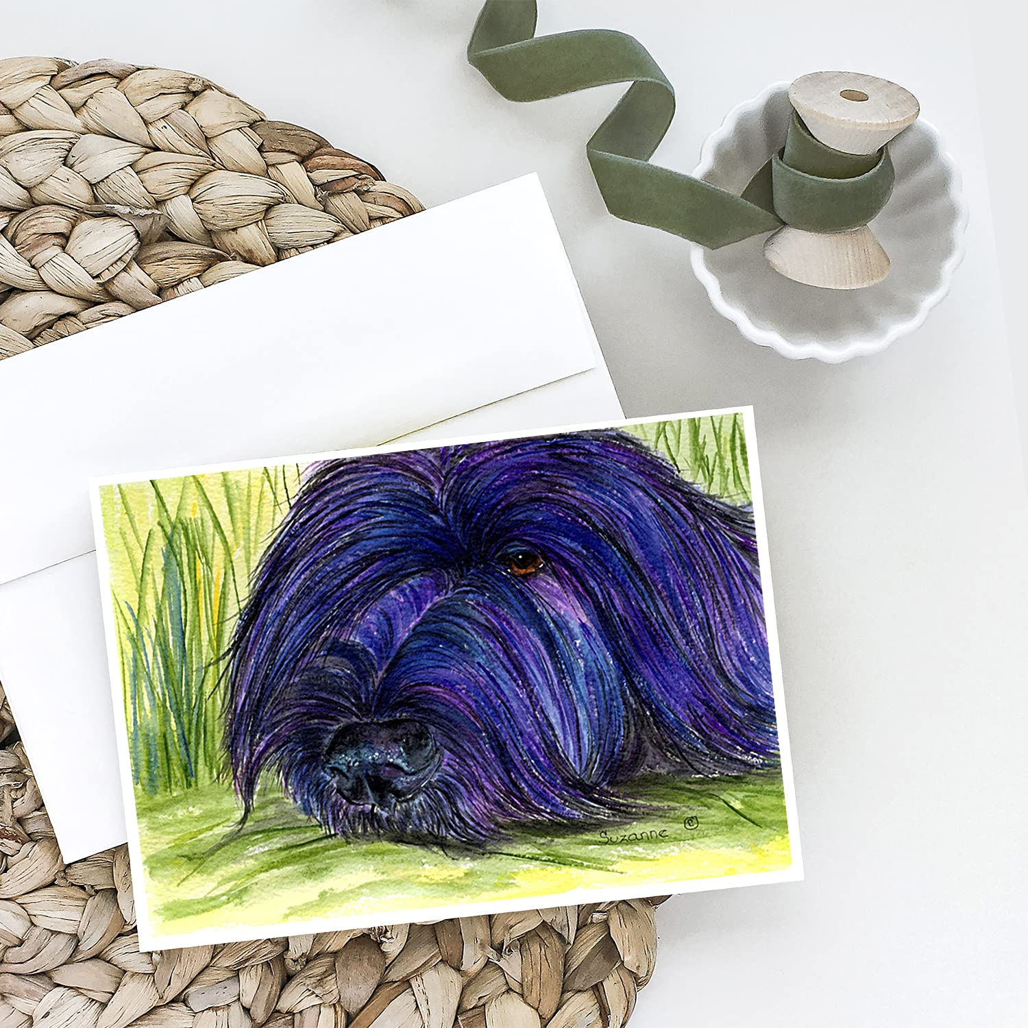 Briard Greeting Cards Set - Pack of 8 Blank A7 Note Cards (5x7 inches) with Envelopes | Whimsical Dog-Themed Stationery for Birthdays, Thank You Notes & Special Occasions