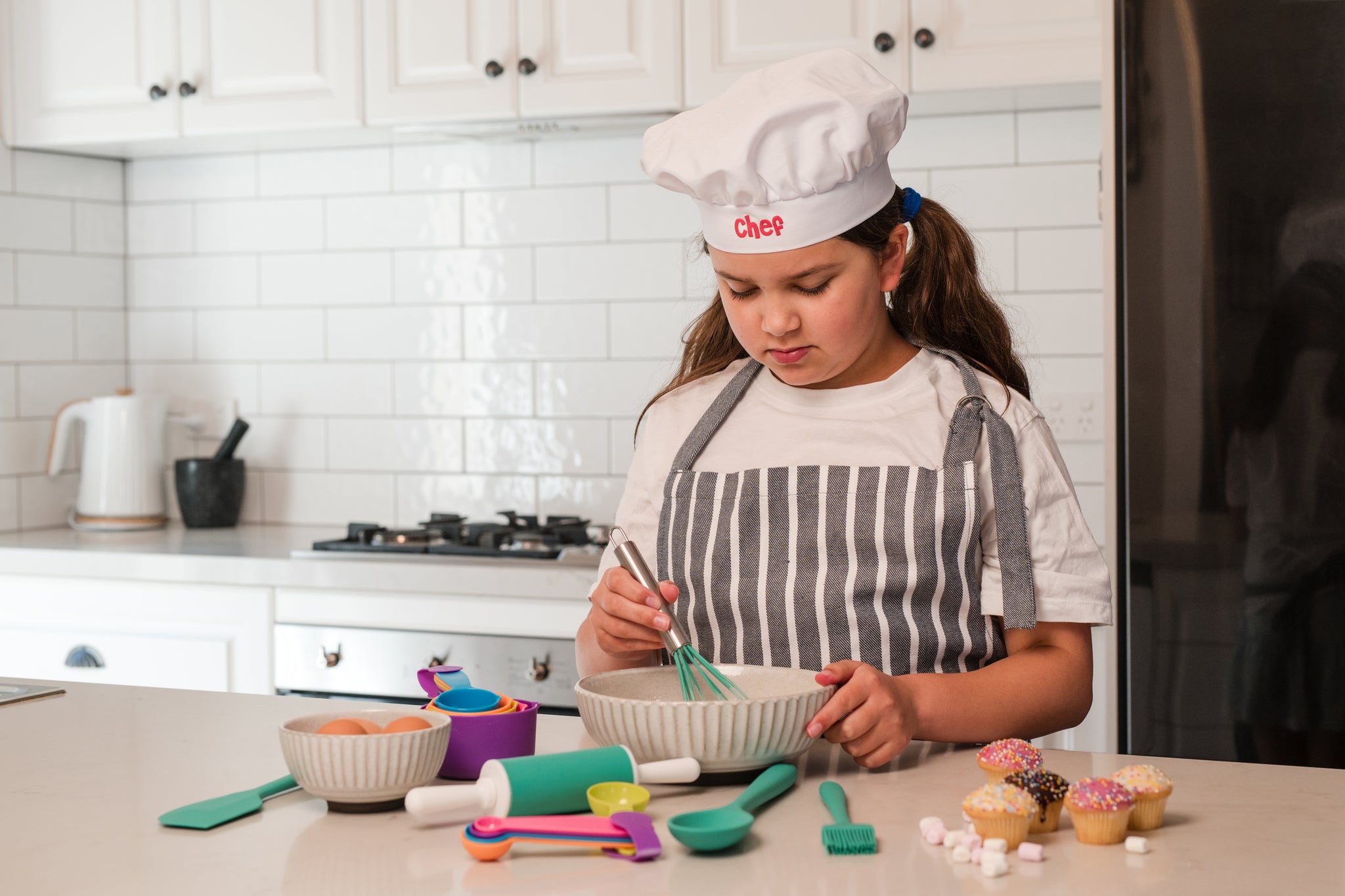 Kids Cooking and Baking Gift Set - Real Kitchen Tools for Young Chefs | Perfect for Pretend Play, Birthday Gifts & STEM Learning Activities