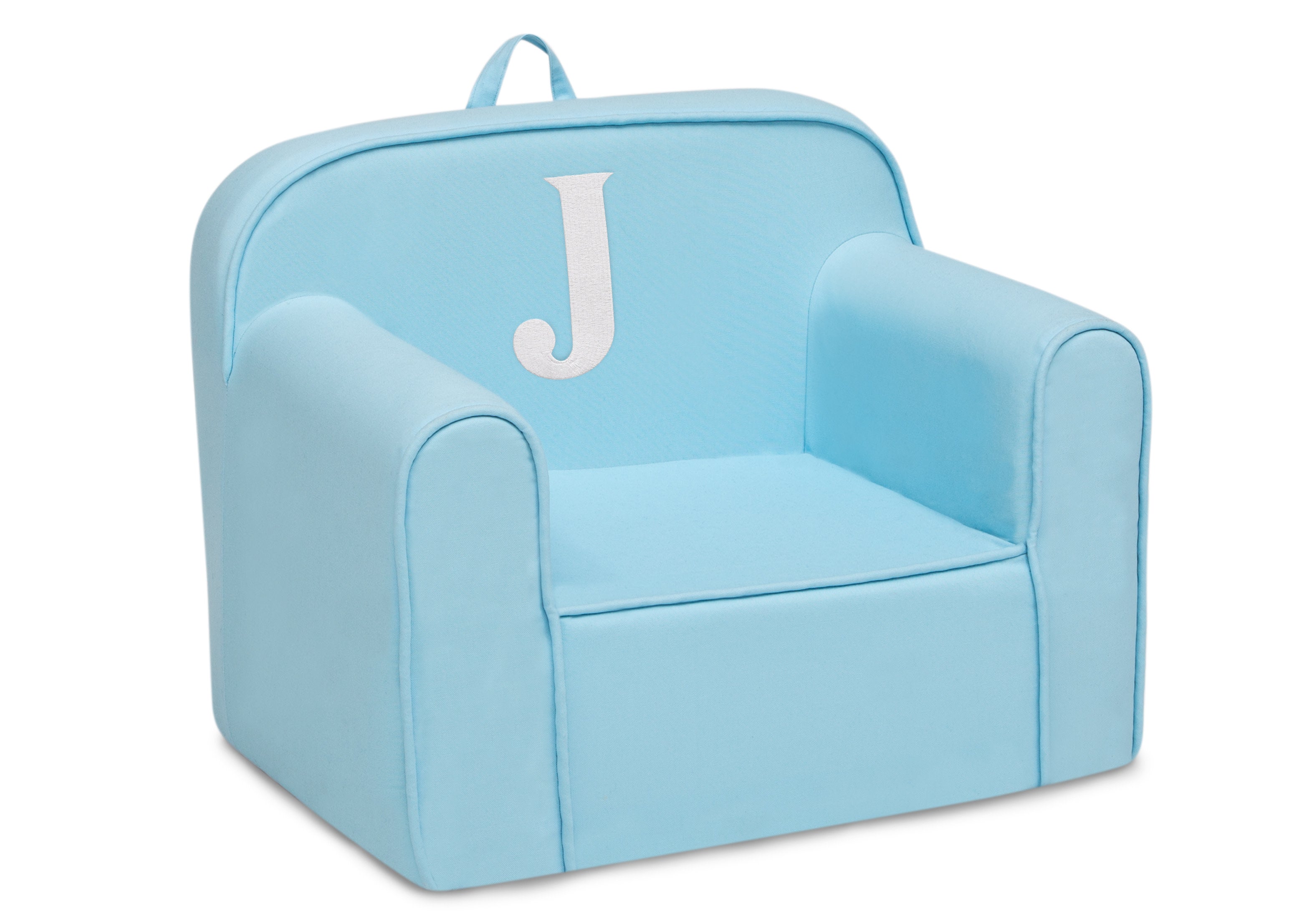 Personalized Monogram Light Blue Cozee Chair - Custom Plush Recliner for Living Room, Nursery & Office - Cozy Reading & Relaxation Seat