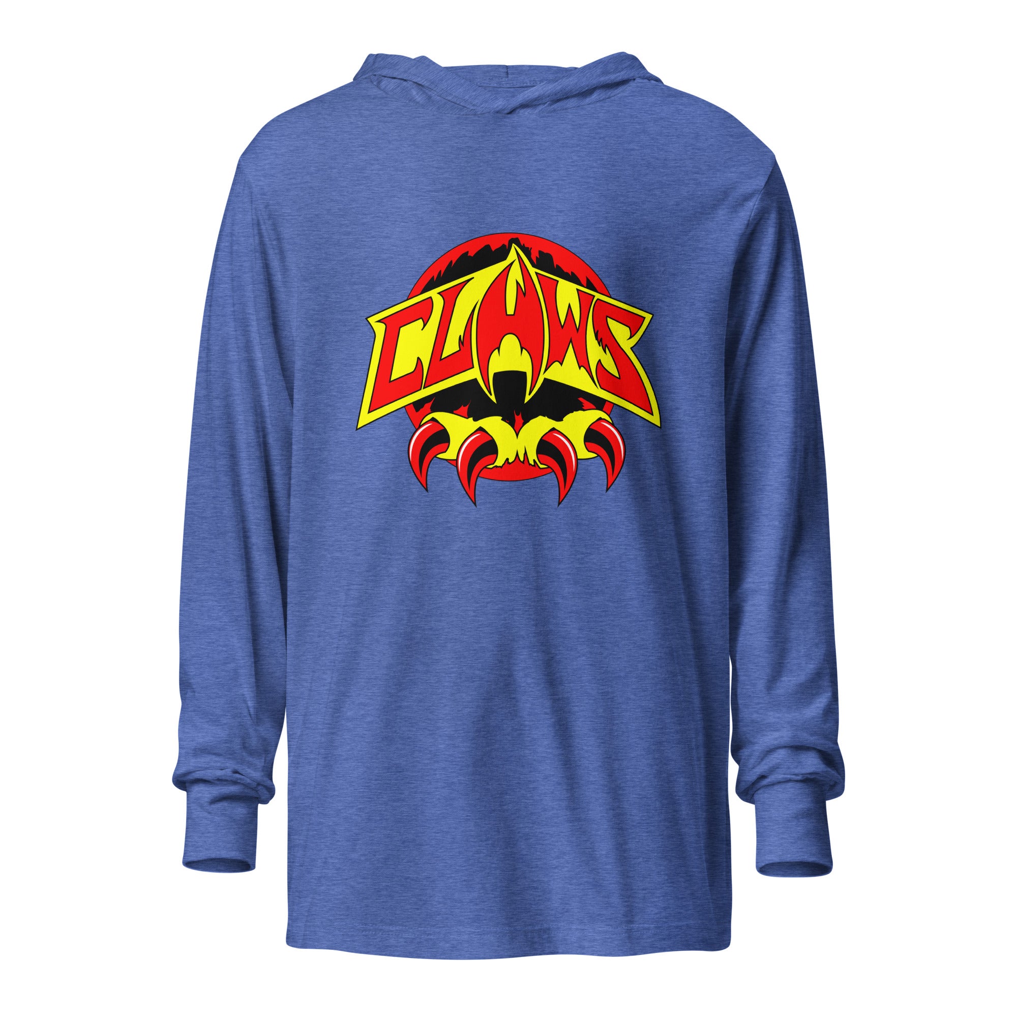 Zoo Jitsu Fighters CLAWS Logo Hooded Long Sleeve Tee - Men's Graphic Pullover Sweatshirt for Martial Arts Fans & Streetwear Fashion | Perfect for Training, Gym, and Casual Wear