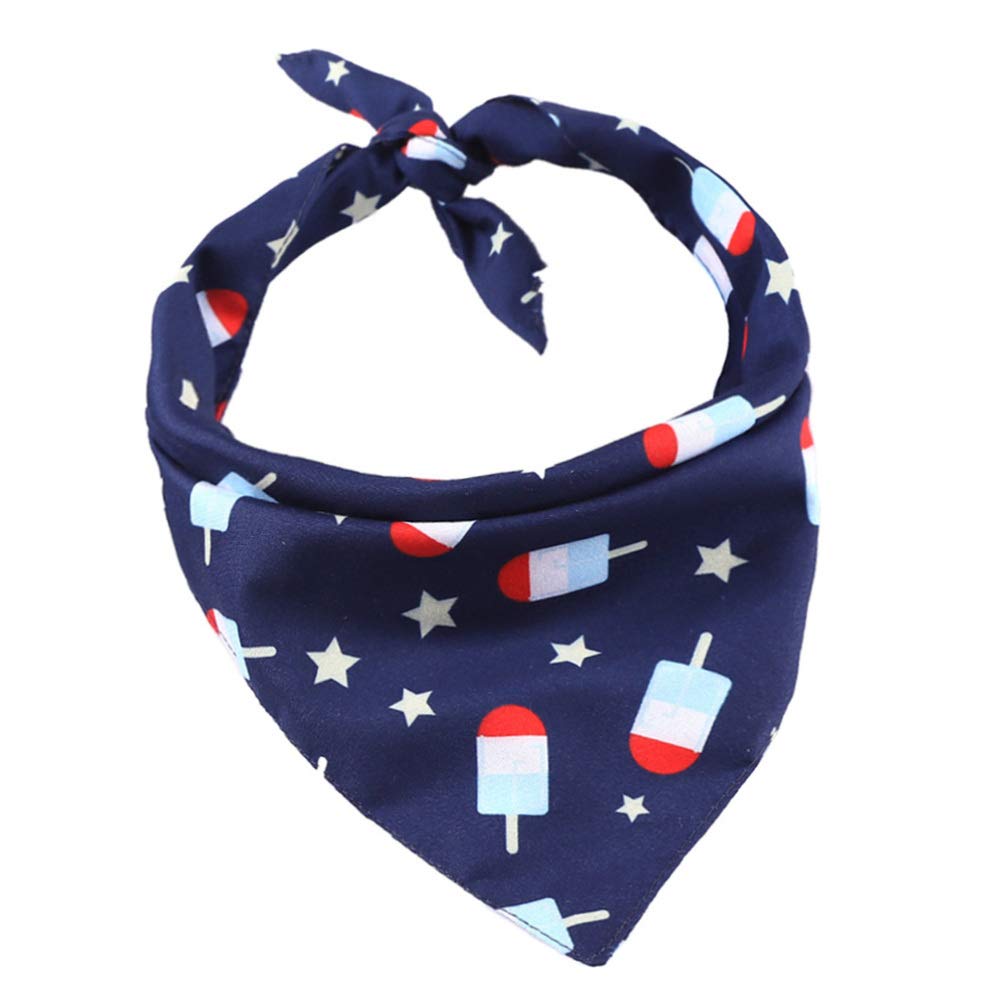 Amosfun Dog Bandana - Popsicle Pattern Pet Scarf for Small & Large Dogs - Perfect for Outdoors & Playtime