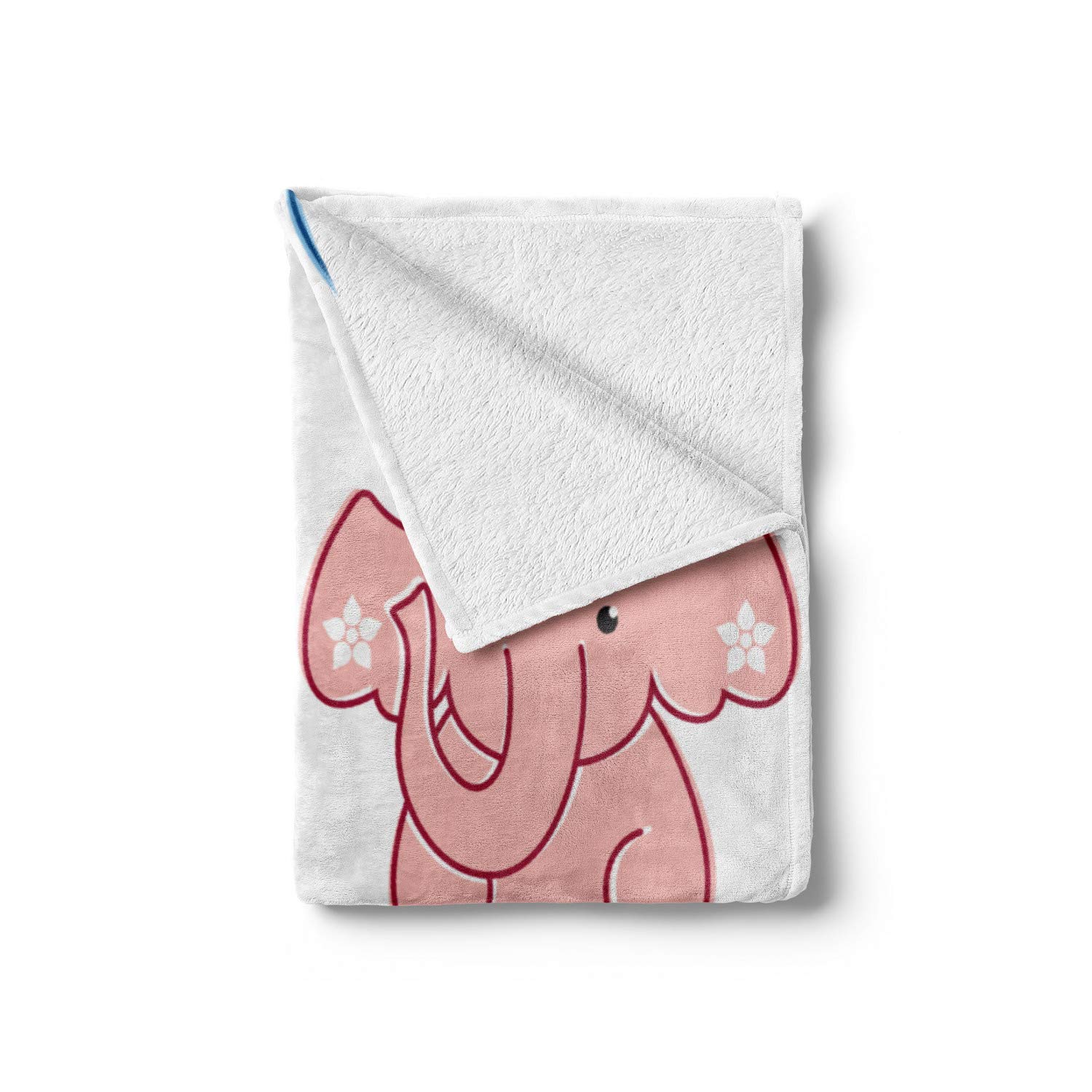 Ambesonne Gender Reveal Fleece Blanket for Baby Shower - Soft Flannel Elephant Design with Royal Crowns, 60