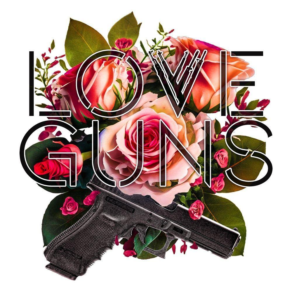Women's Love Guns Slim Fit T-Shirt - White | Trendy Graphic Tee for Casual Wear & Street Style
