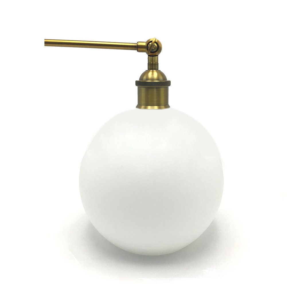 Vintage Edison Industrial Style E27 Milk White Glass Ball Wall Lamp - Perfect for Loft, Patio, Corridor & Bedroom Lighting