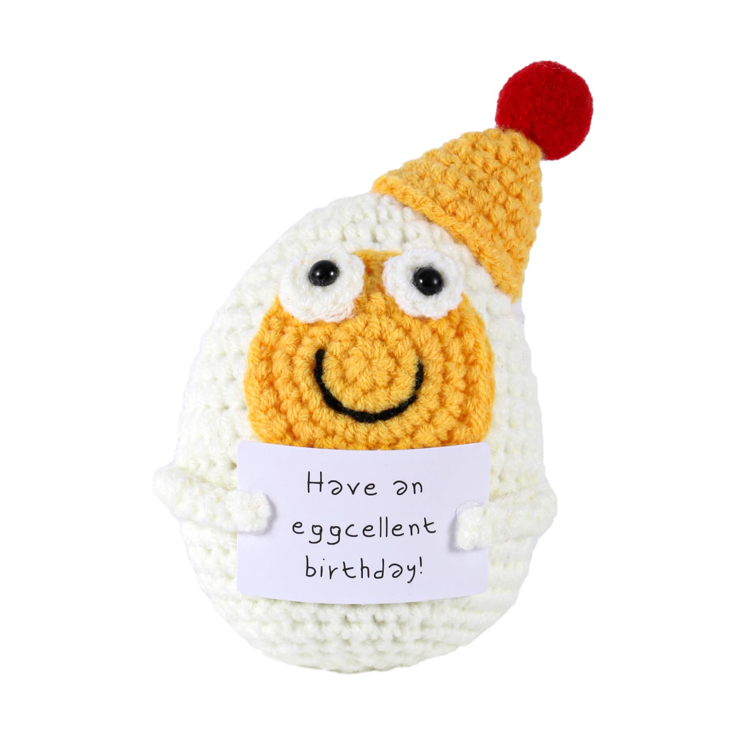 Handmade Crochet Egg Doll - Cute Positive Emotional Support Gift for Christmas, Encouragement, Home Decor (Bedroom, Living Room, Bookshelf, Desk) - Perfect for Gifting & Stress Relief