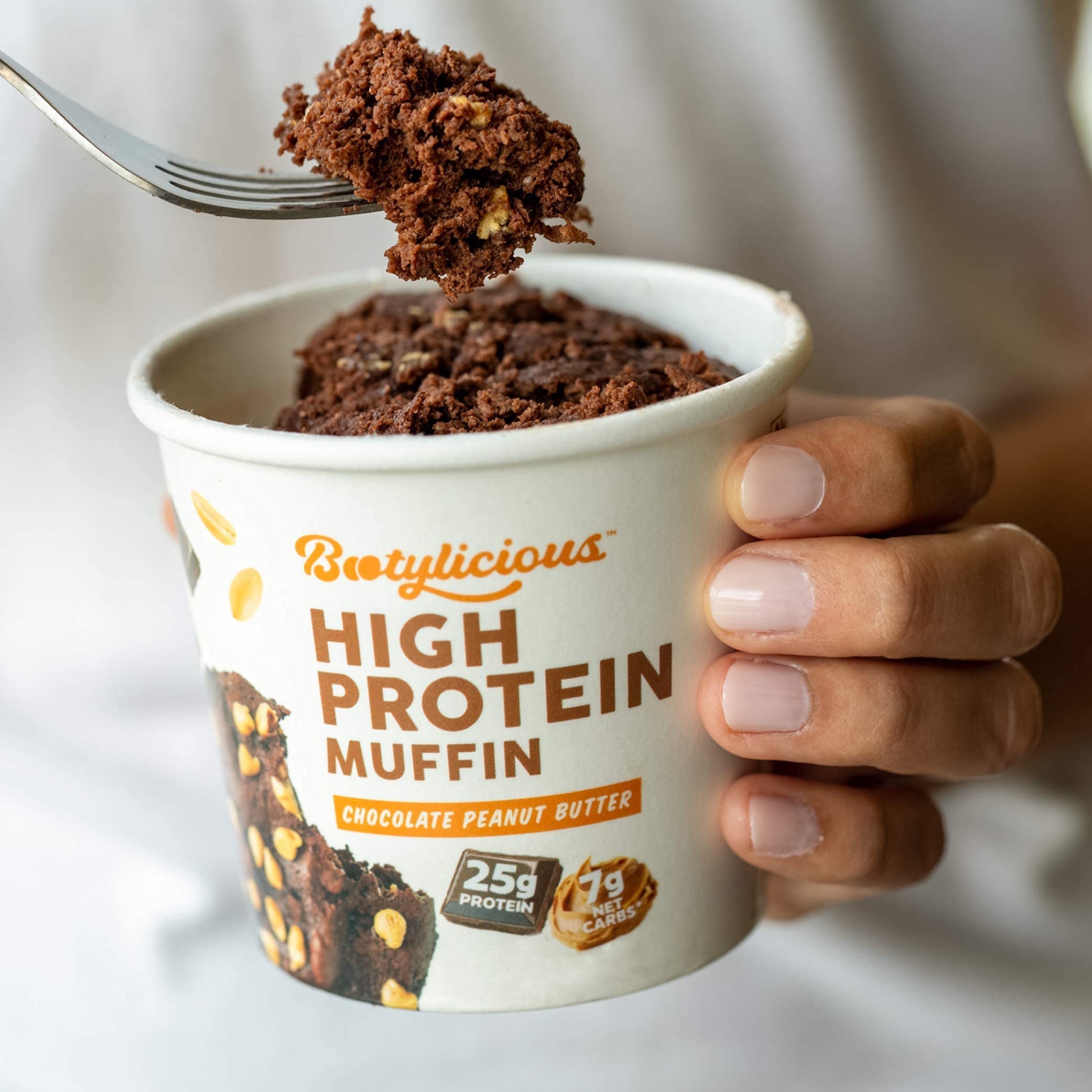 High-Protein Muffin 12-Pack - Chocolate Peanut Butter Flavor | 25g Protein, 7g Net Carbs, Gluten-Free | Perfect for Keto Diet, Post-Workout Snack & Healthy Breakfast On-The-Go