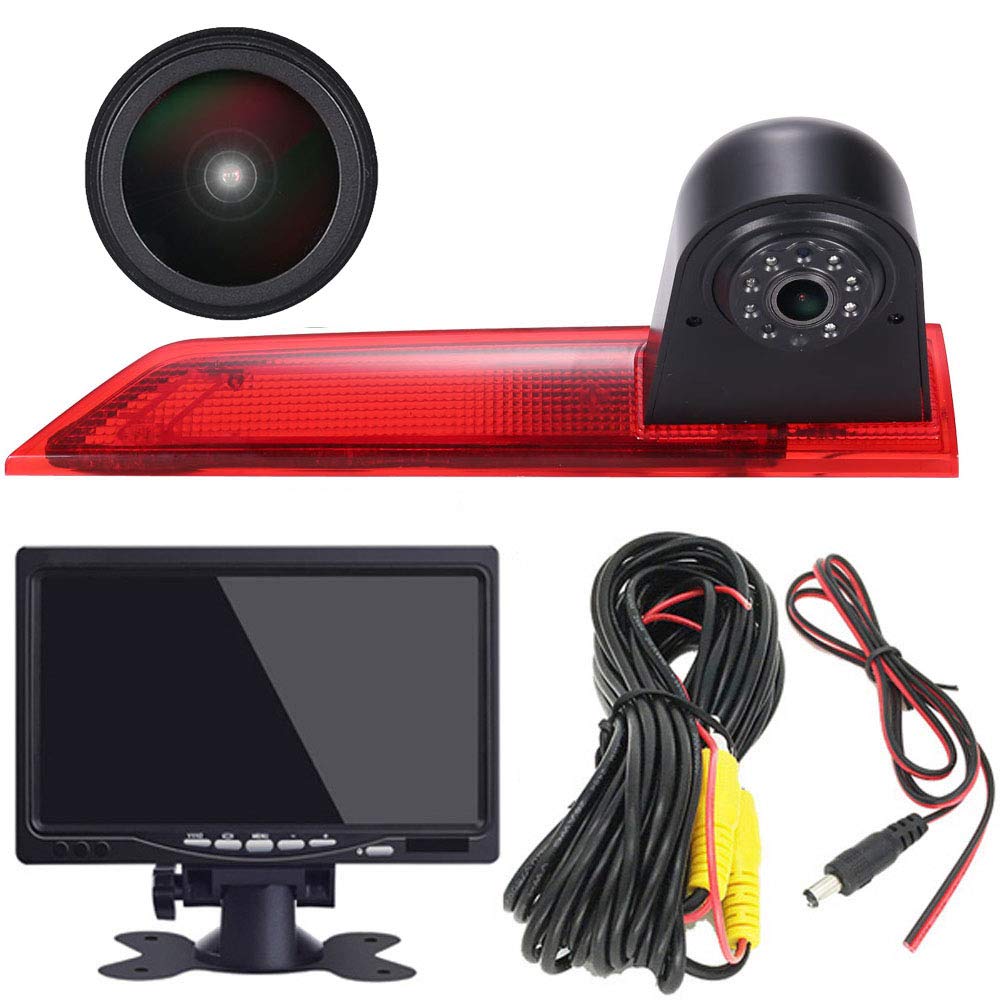 HD IP68 Waterproof 1280P Reversing Camera System with Adjustable Angle & IR Night Vision - Compatible with Ford Transit Custom + 7