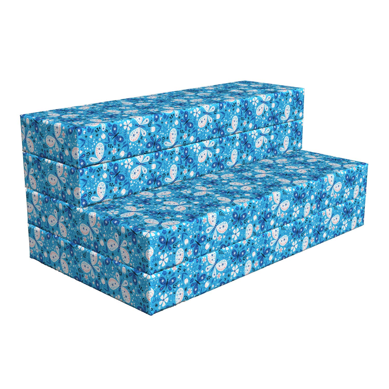 Ambesonne Spring Foldable Mattress - Butterfly Floral Design, 78.7