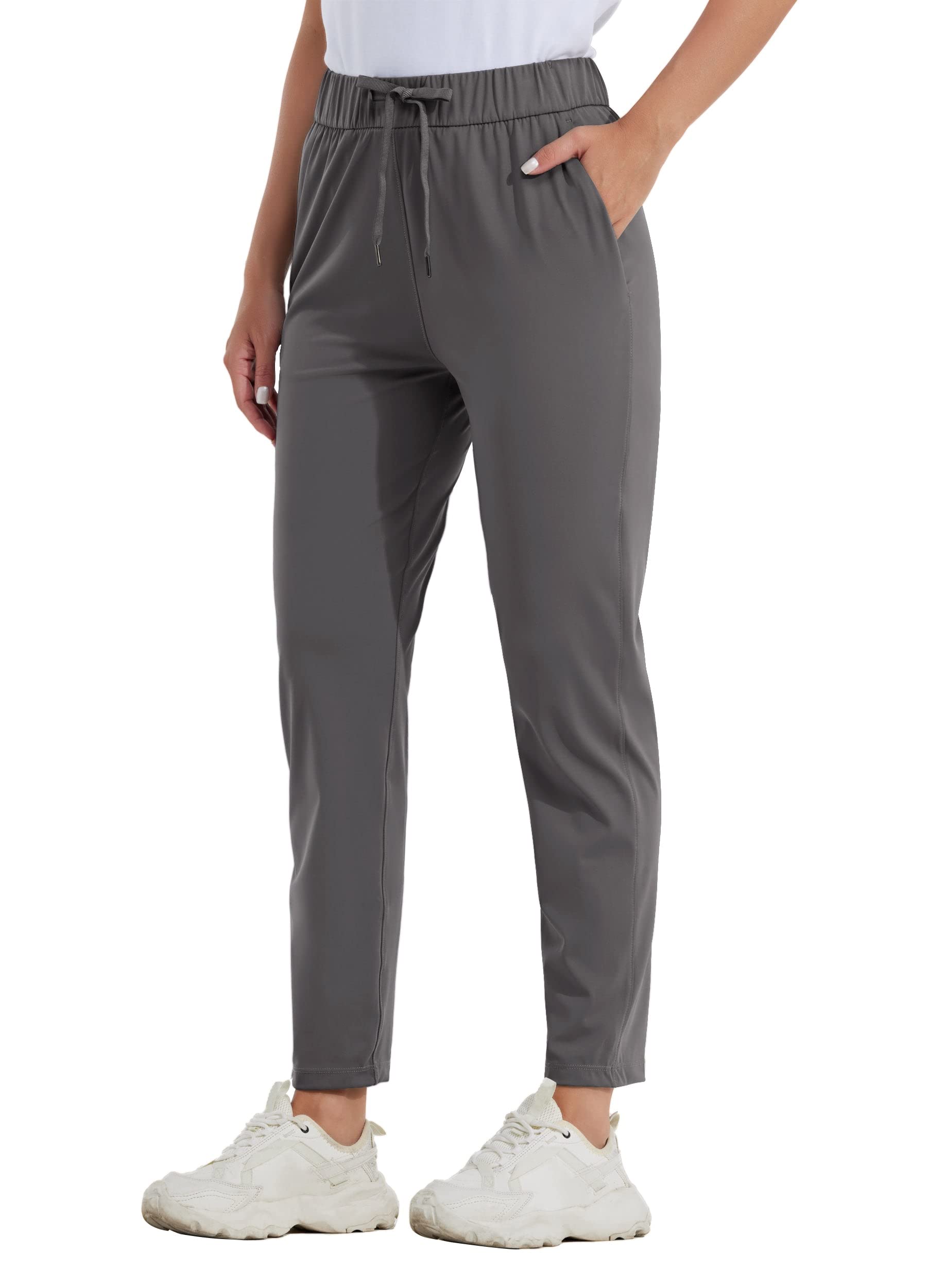 Willit Women's 7/8 Golf Travel Pants - Quick Dry Athletic Lounge Sweatpants for Yoga, Running & Casual Wear