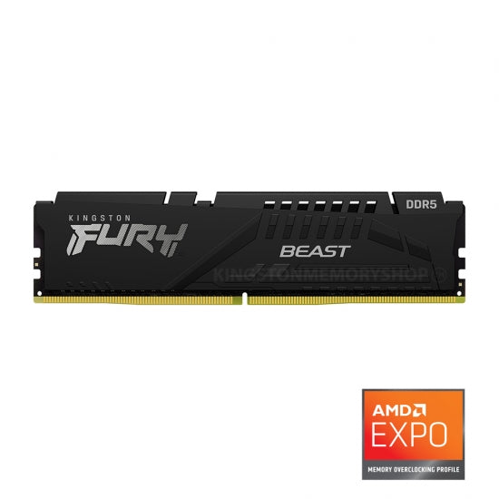 Kingston Fury Beast 16GB DDR5 RAM 6000MHz CL36 DIMM Desktop Memory - Upgrade for Gaming, Video Editing & High-Performance PCs
