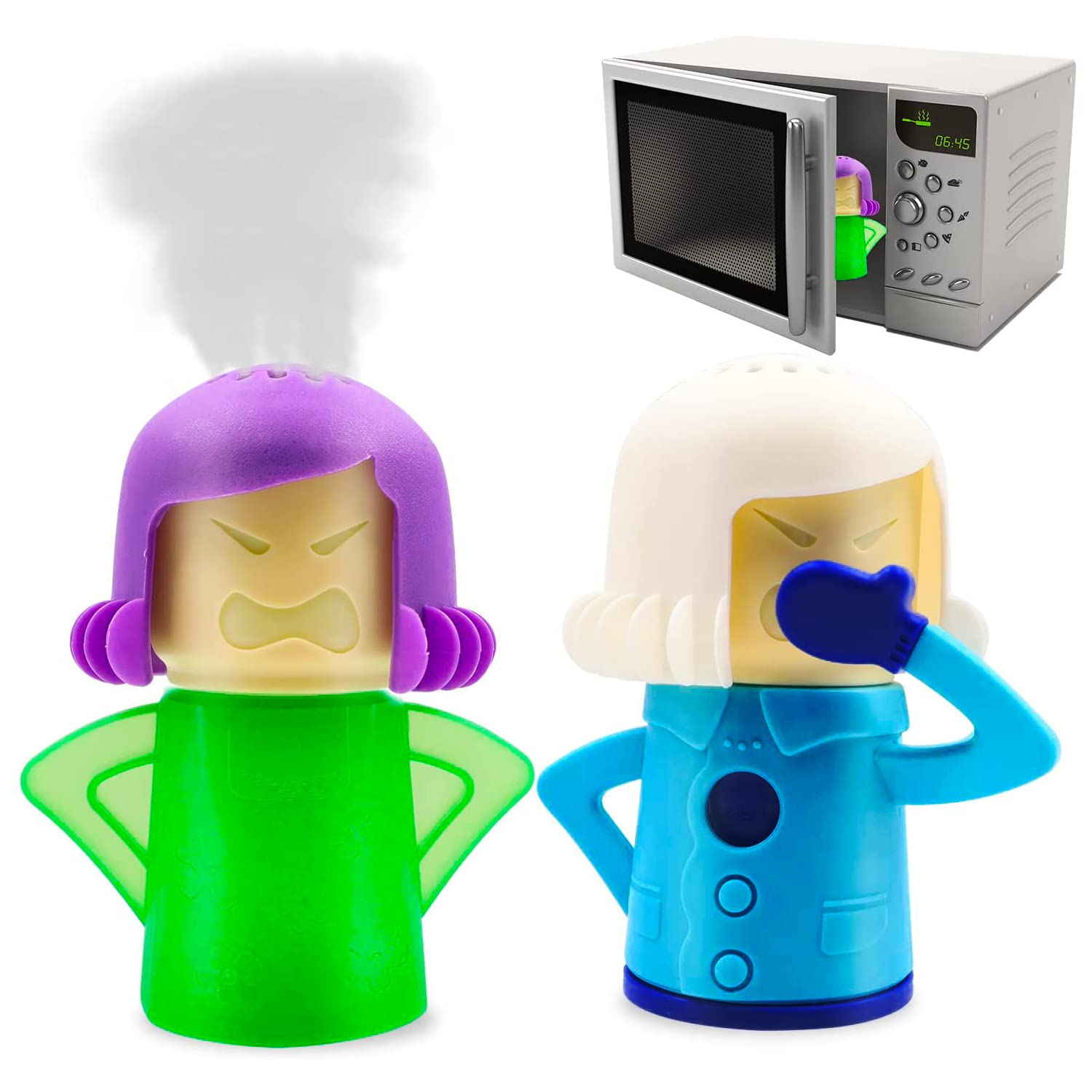 Abnaok Microwave Cleaner & Fridge Deodorizer 2-Pack - Quick & Easy Cleaning for Home & Office - Includes English Manual - Perfect for Kitchen Maintenance & Odor Removal