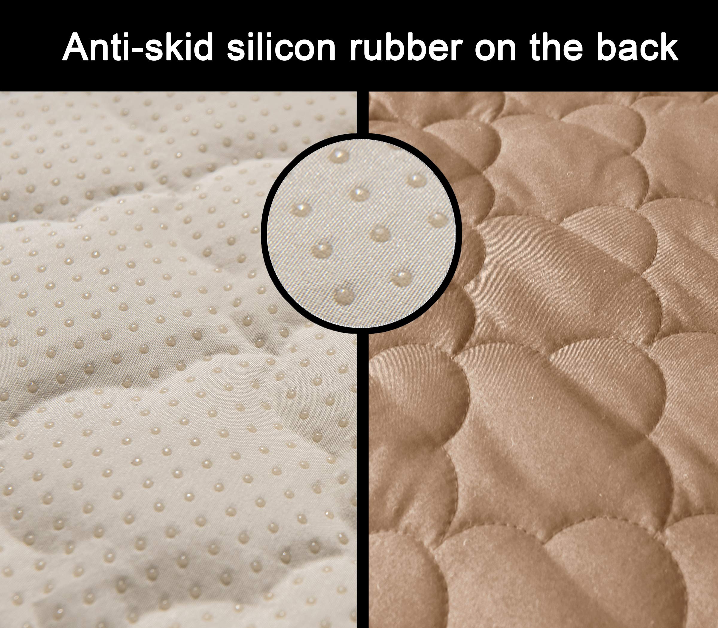 CHHKON Non-Slip Waterproof Quilted Sofa Cover for Dogs - 100% Furniture Protector for Leather Couches & Pets (68'', Sand) - Perfect for Pet Owners & Home Decor Protection