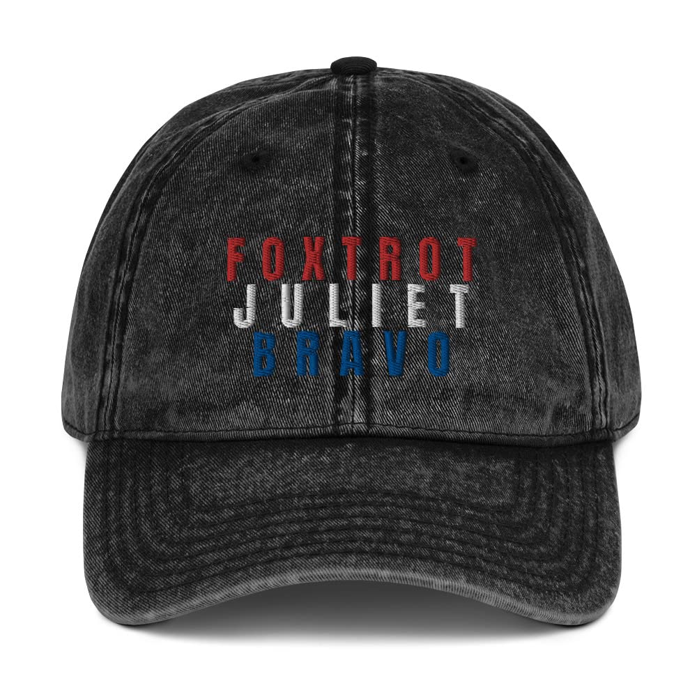 Foxtrot Juliet Bravo Hat for Men - Vintage Baseball Cap | FJB Hats - Perfect for Outdoor Activities, Sports & Casual Wear