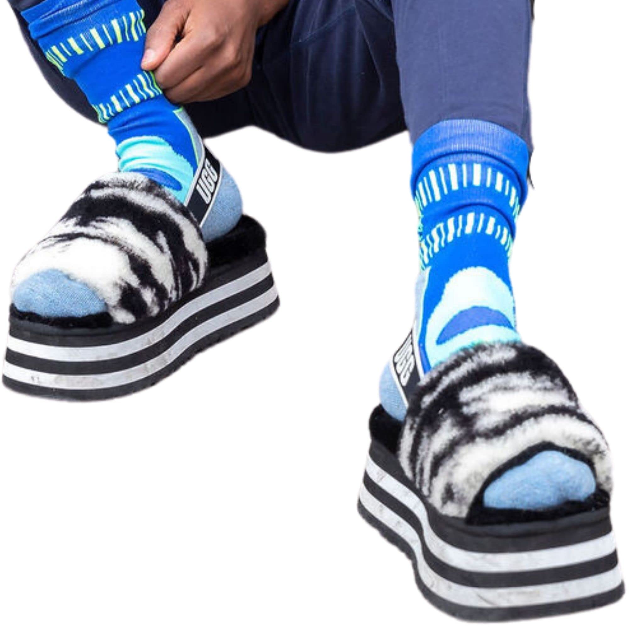 Premium Alpaca Hiking Socks for Men - Moisture Wicking, Comfort Control Mid Crew Socks (Blue, Large) - Perfect for Outdoor Adventures, Camping & Trail Running - Size Women 10-12 / Men 9-11