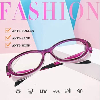 Japanese Anti-Pollen Protective Glasses with Blue Light Blocking - Allergy Relief & Eye Protection for Outdoor Activities & Digital Screen Use
