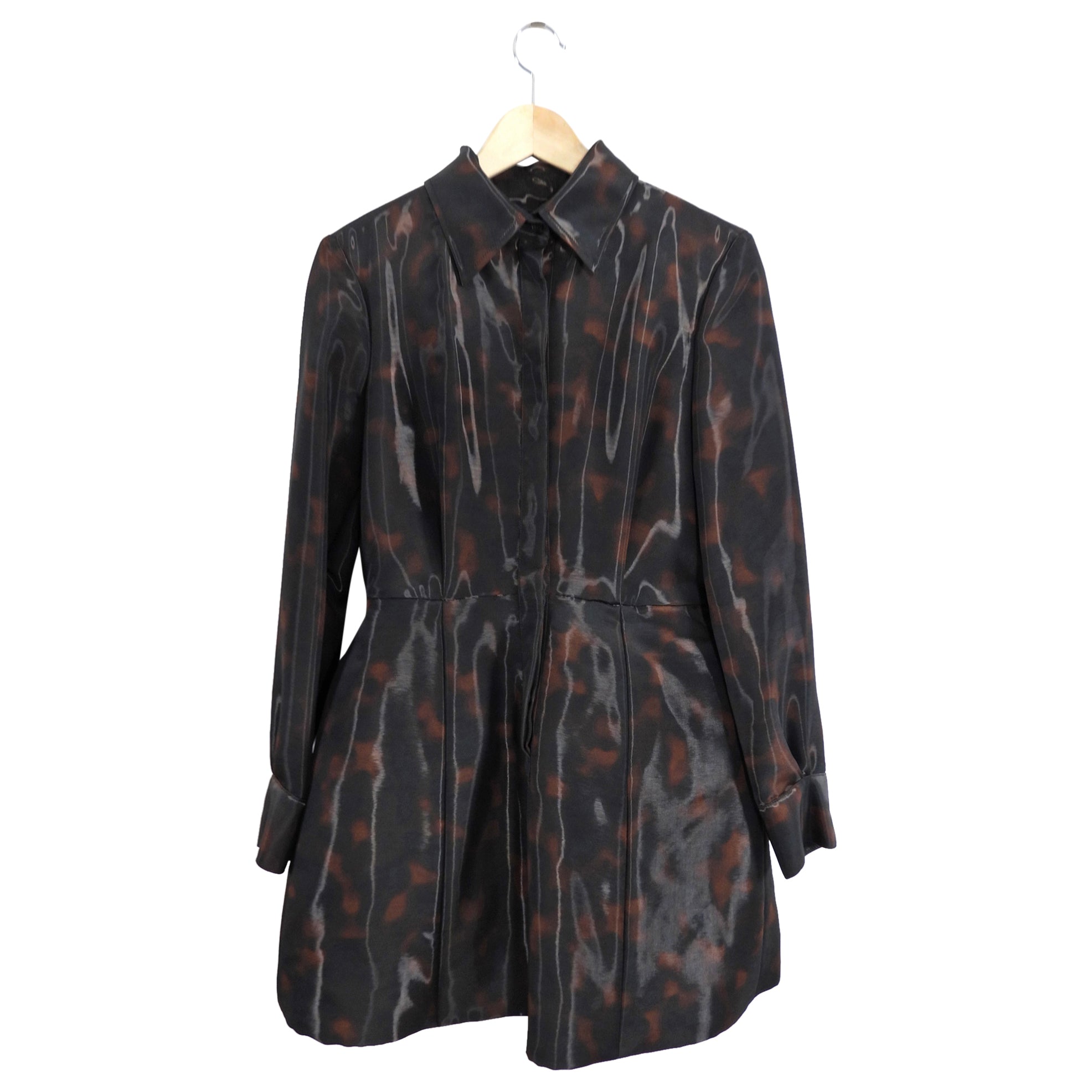 Brandon Maxwell NY Tortoise Collared Cocktail Dress - Size 6 | Elegant Party & Evening Wear for Women | Perfect for Weddings, Galas & Formal Events