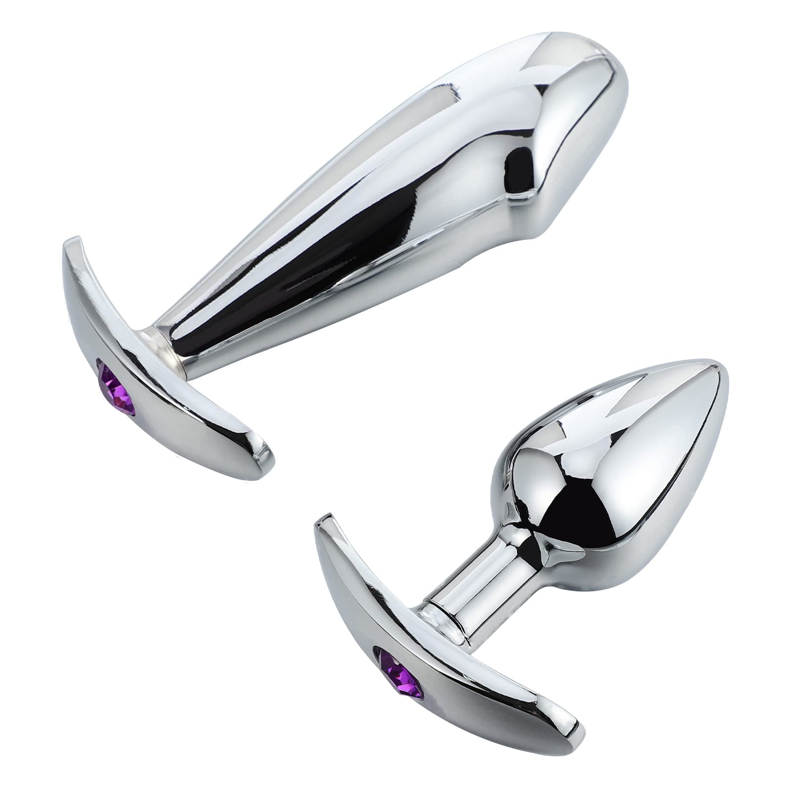 2Pcs Stainless Steel Butt Plug - Small Anal Sex Toy for Couples & Solo Play (10x5cm) - Perfect for BDSM, Roleplay & Sensual Exploration