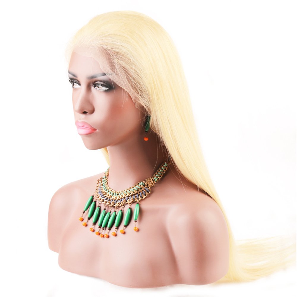 613 Blonde Full Lace Human Hair Wig with Adjustable Straps - Straight 22 Inch Lace Front Wig with Baby Hair for Women | Natural Look for Daily Wear, Cosplay & Special Occasions