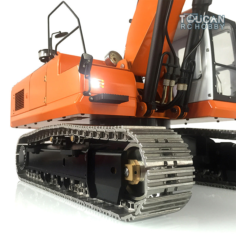 1/14 Scale LESU PC360 Metal Hydraulic RC Excavator with Painted Bucket, Trailer, Scarifier, Compactor & Crusher - 3-Section Arm for Construction Simulation & Professional RC Hobbyists