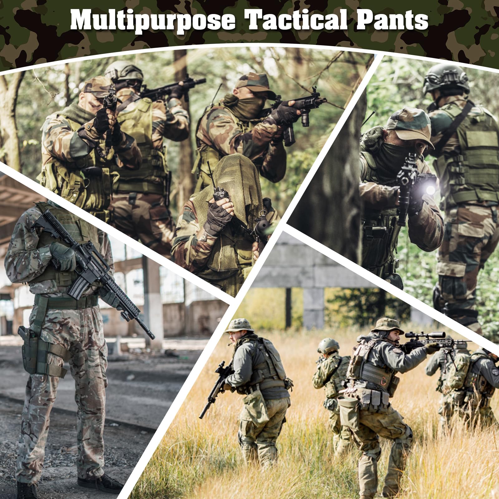 G3 Combat Pants for Men - Military Tactical Camouflage Pants with Multi-Pocket Design | Rip-Stop Fabric for Hunting, Hiking & Paintball | Outdoor Adventure & Tactical Operations