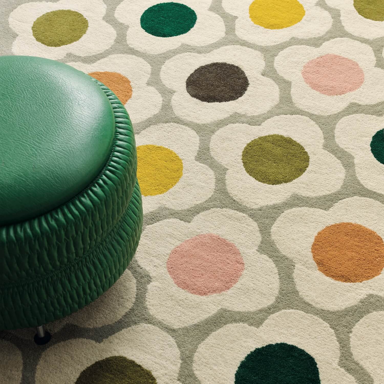 Spot Flower Multi Rug - Non-Slip Boho Area Rug for Living Room, Bedroom, Dining Room - Soft Washable Modern Carpet for Home Decor