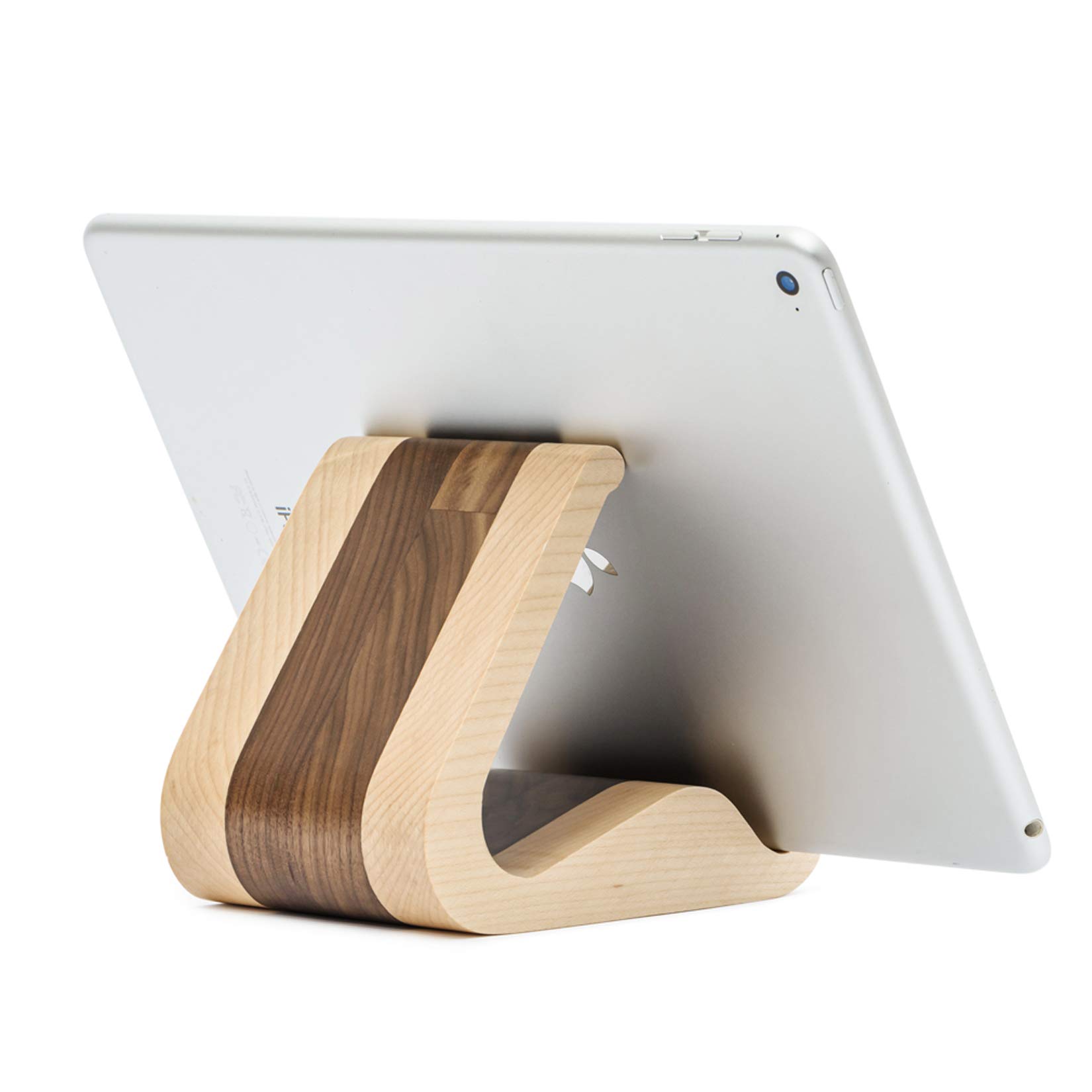 Premium Wooden Tablet Stand - Universal iPad Holder Tripod Compatible with 6-13 Inch iPad Pro/Air/Mini, Samsung Galaxy Tab & Kindle Fire - Sturdy Desk Stand for Reading, Watching & Video Calls