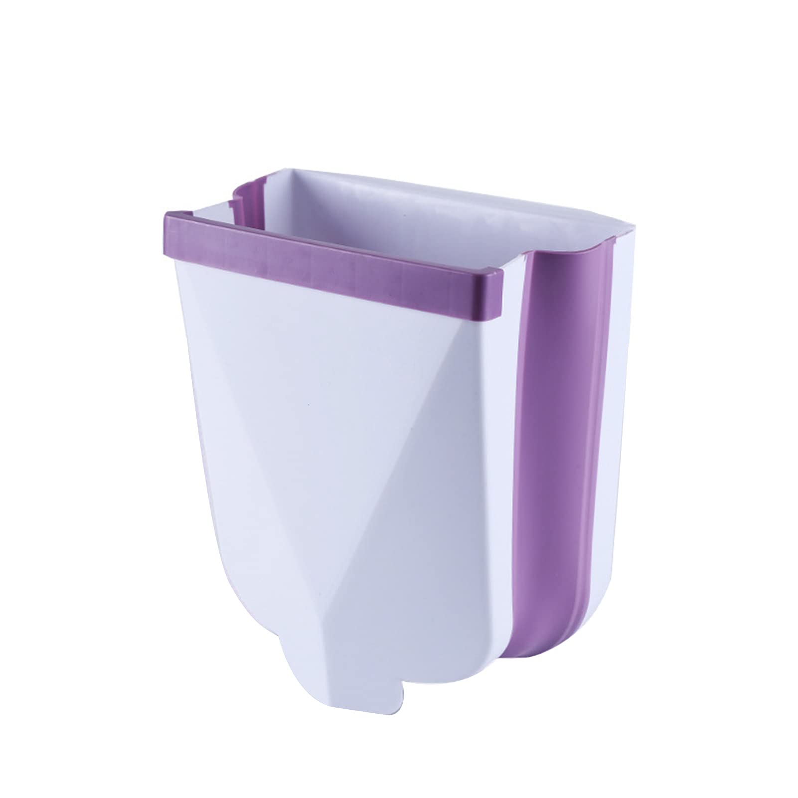 HEVIRGO Hanging Trash Can - Large Capacity Mountable Plastic Garbage Bin with Removable Lid - Space-Saving Waste Basket for Kitchen, Bathroom, Office & Outdoor Use - Purple Household Cleaning Tool