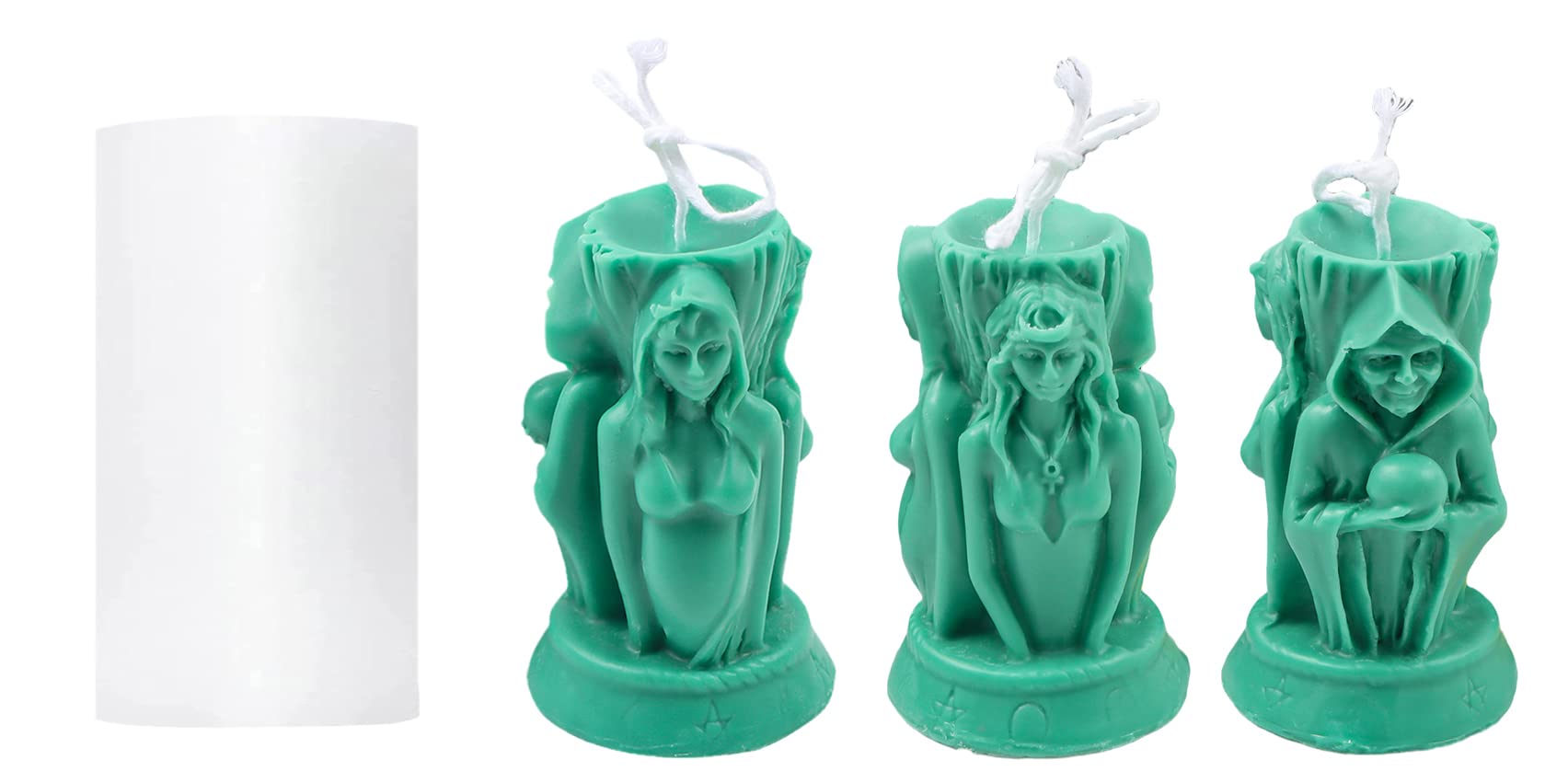 3D Three-Faced Goddess Silicone Candle Molds Set - DIY Ancient Goddess Candle Making Kit for Resin, Soap Casting & 3D Sculpture - Perfect for Home Decor, Gifts & Spiritual Altar Decorations