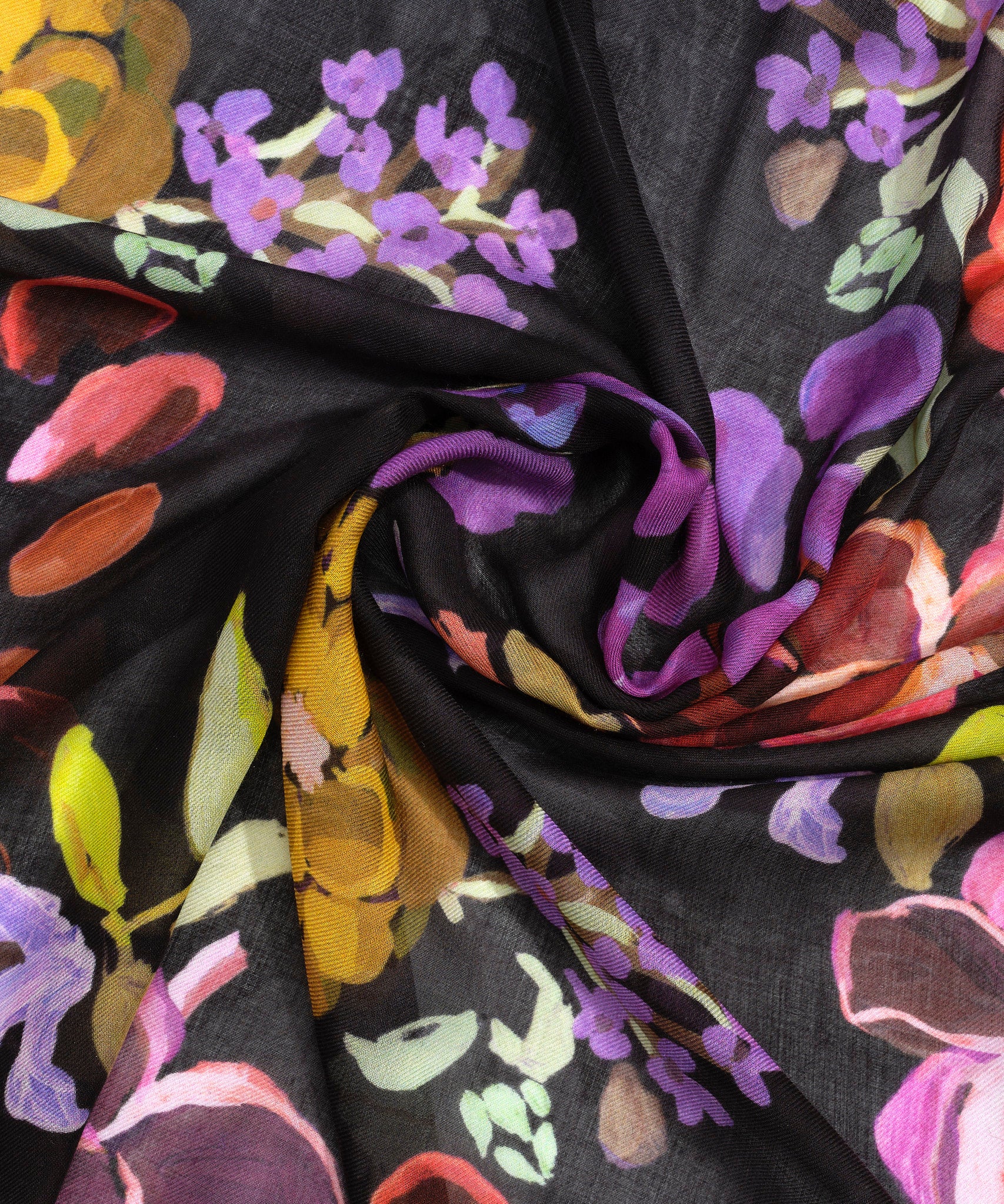 Happy Floral Wrap - Elegant Floral Print Fashion Scarf for Women, Lightweight & Soft Shawl for Spring & Summer Outfits, Perfect for Beach, Travel, and Casual Wear