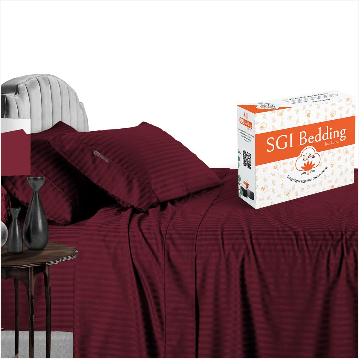 Premium 600 Thread Count 100% Egyptian Cotton Sheet Set - 4 Piece Bedding with Deep 15
