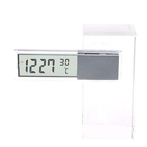 2-in-1 Mini LCD Digital Car Clock & Thermometer with Suction Cup - Auto/Truck Accessory for Temperature Monitoring & Time Display (Model #1A60128) | Perfect for Road Trips, Daily Commuting & Vehicle Interior Organization
